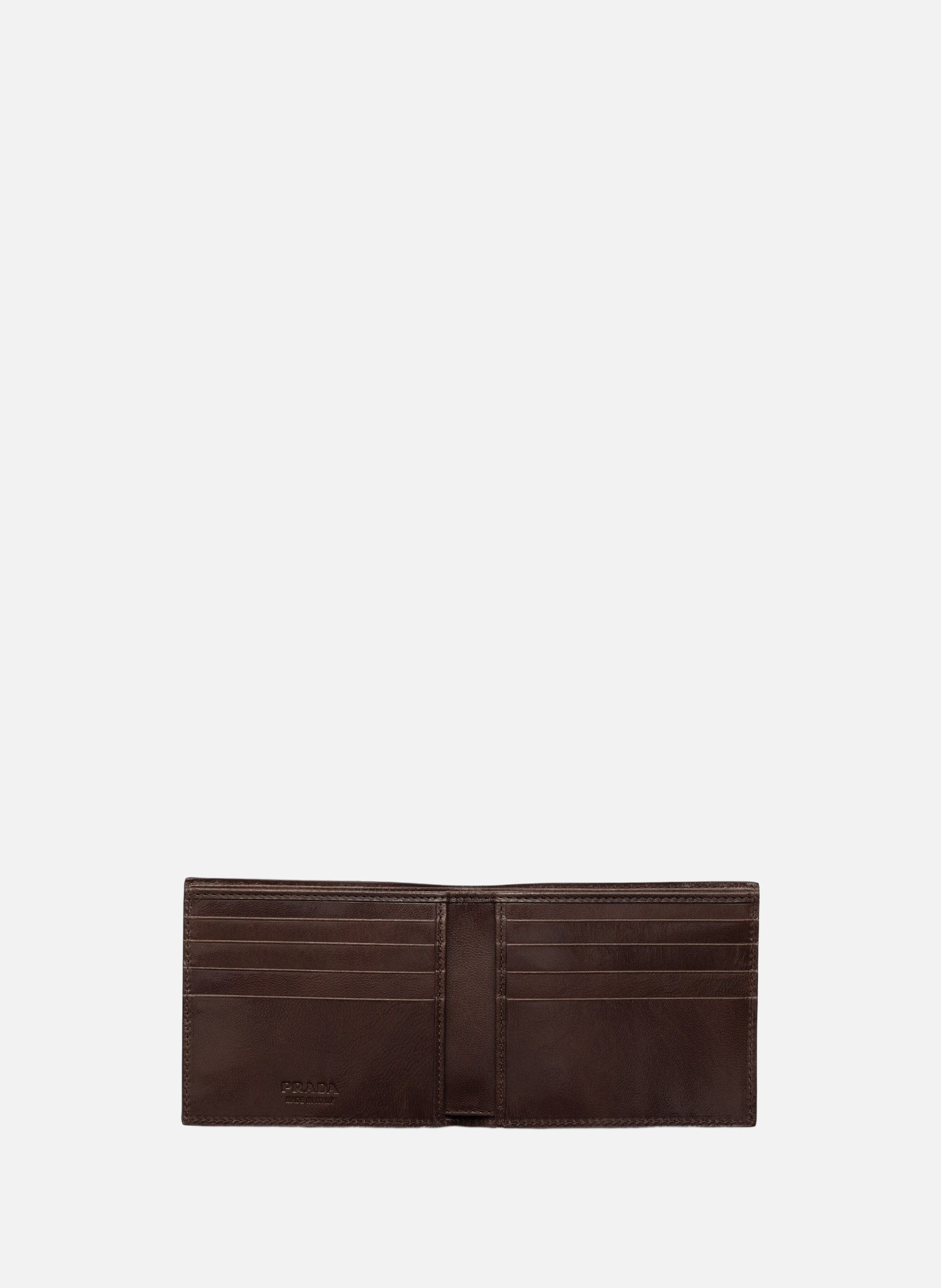 Portefeuille en cuir PRADA Marron