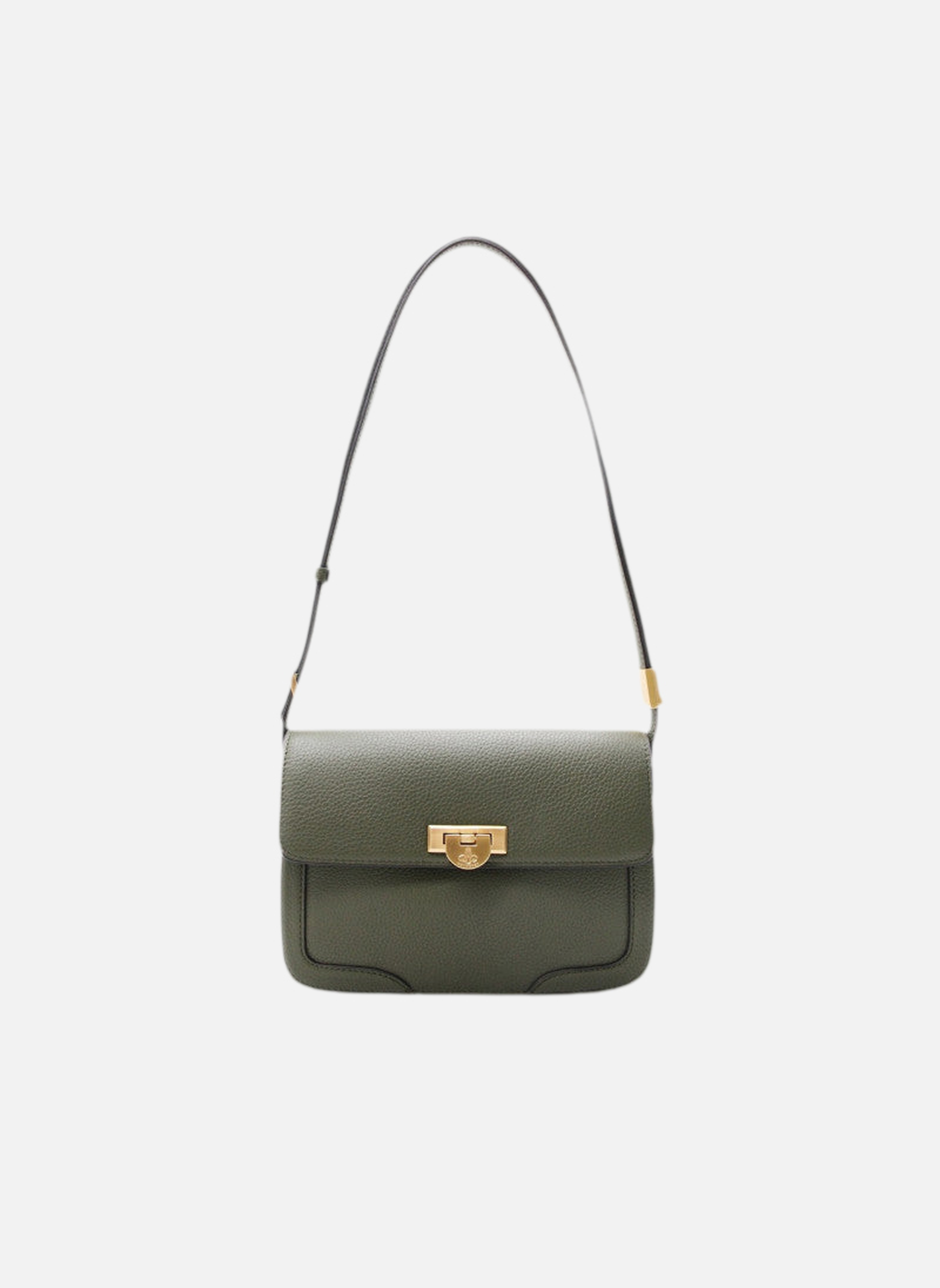Auteuil | sac porté travers gm en cuir de vachette POURCHET Kaki