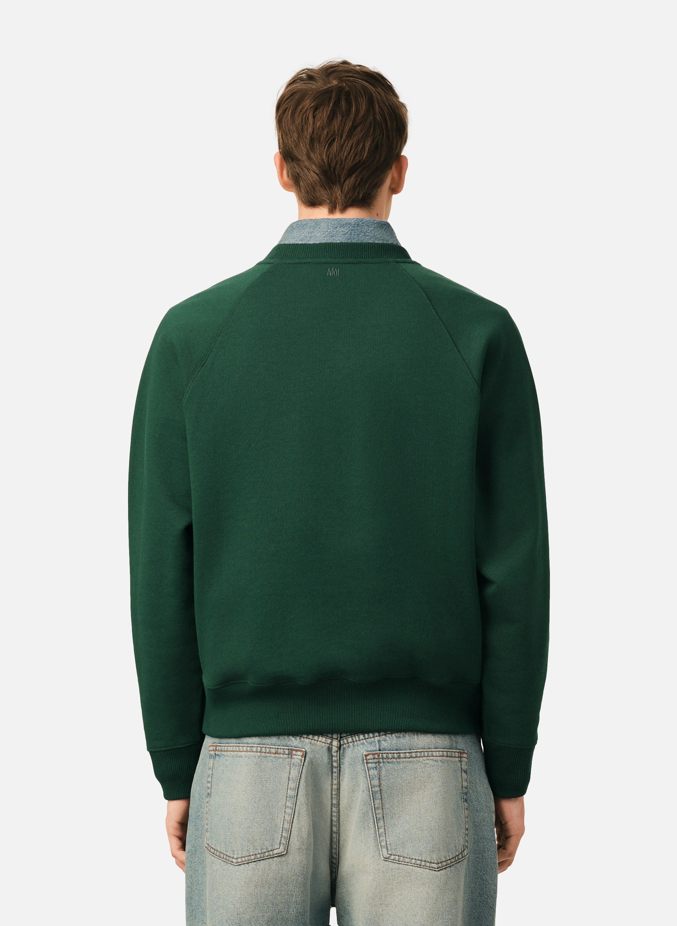 Sweatshirt unisexe en coton "don't forget to love" AMI PARIS Vert