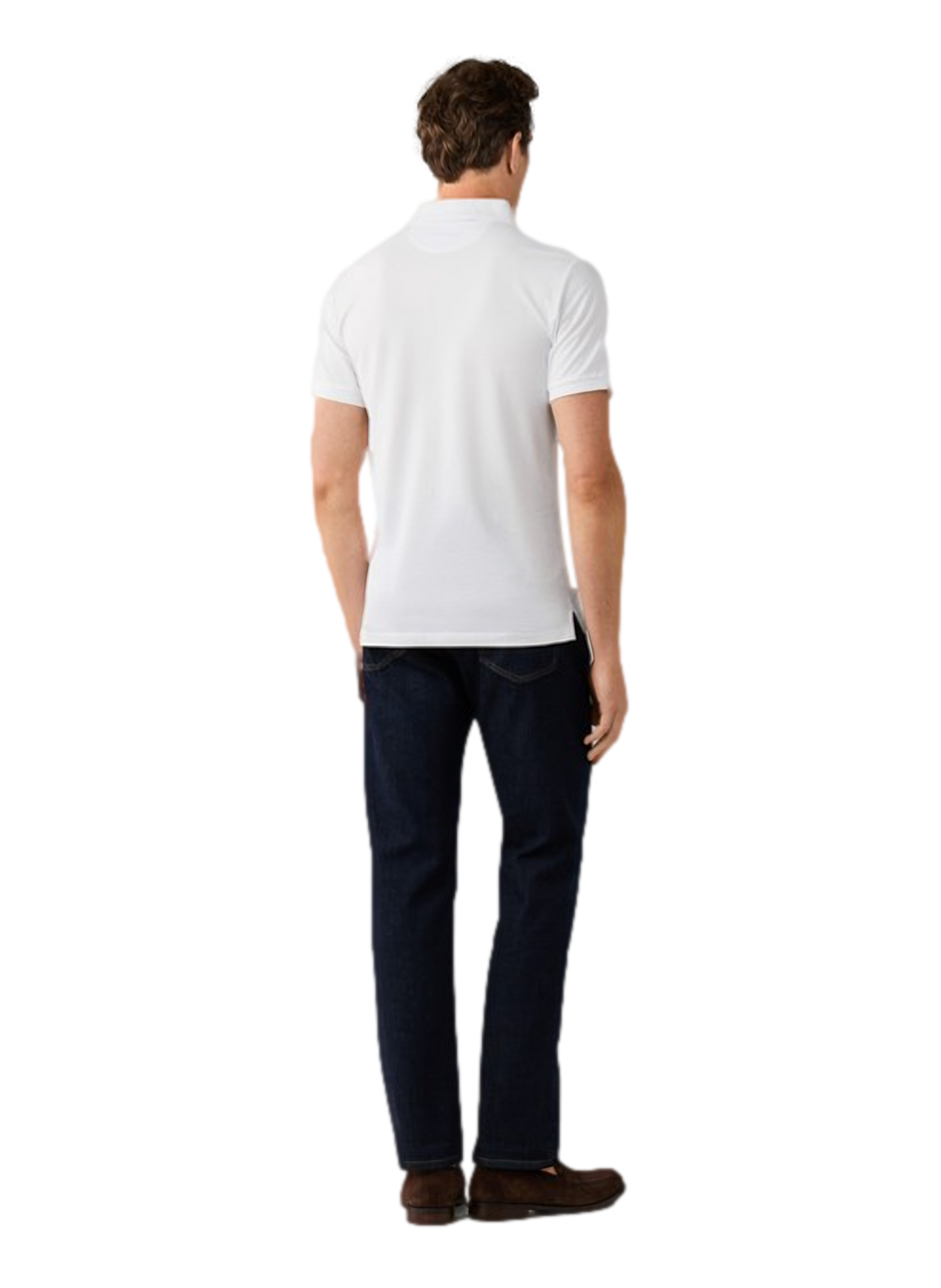 Polo droit à logo brodé en coton HACKETT Blanc
