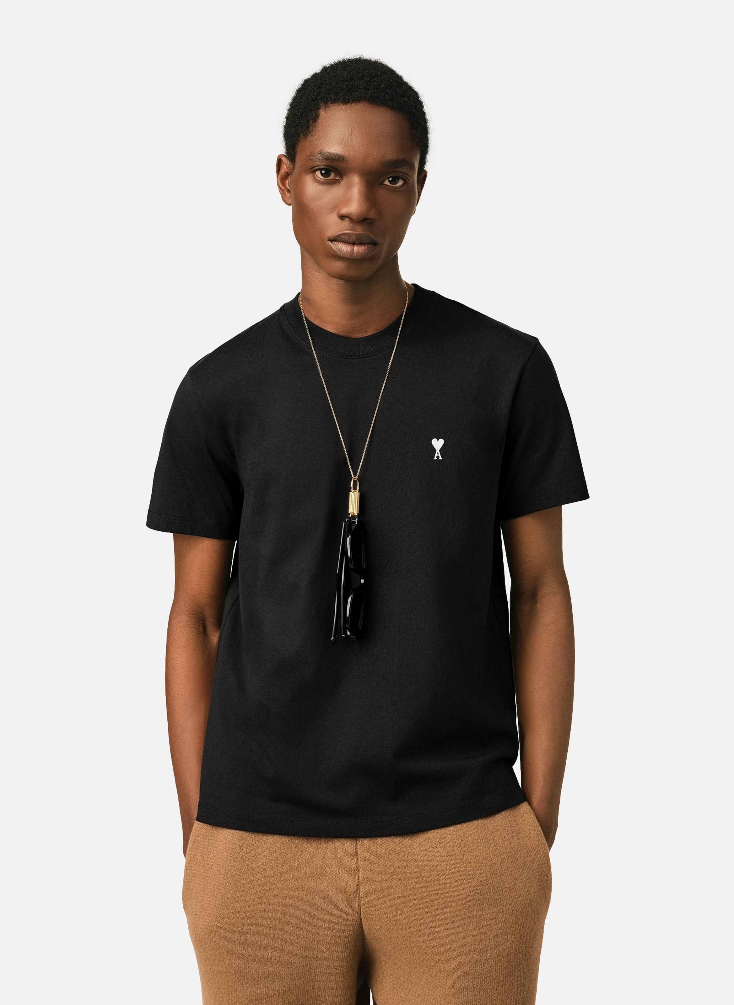 T-shirt ami de coeur en coton AMI PARIS Noir
