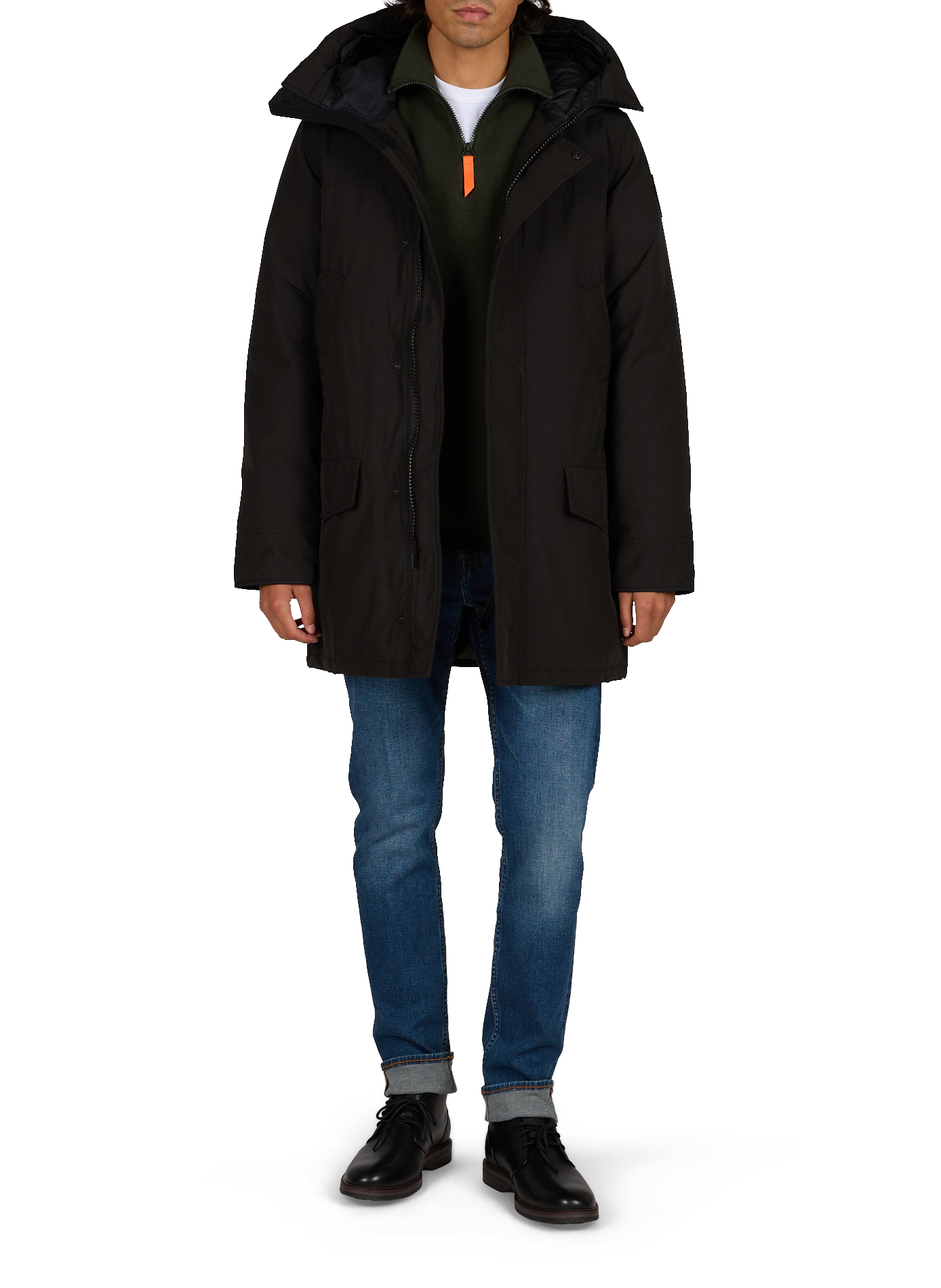 Rechte parka met capuchon van katoen CANADA GOOSE Zwart