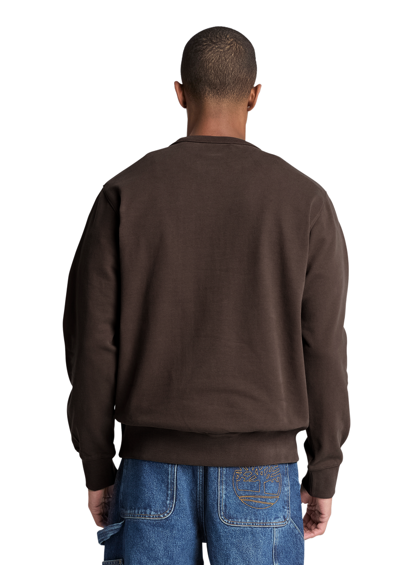 Sweat col rond en coton mlangé TIMBERLAND Marron