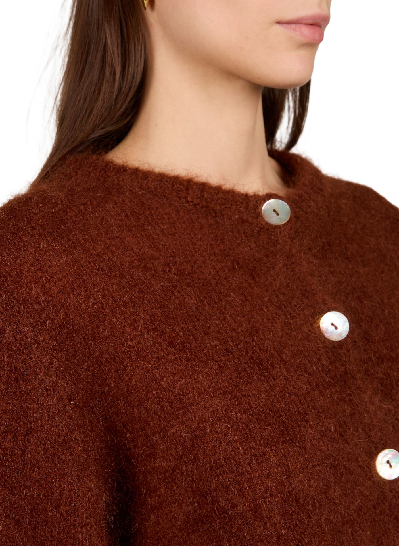 Oversized mohair blend vest LAURE+MAX Brown