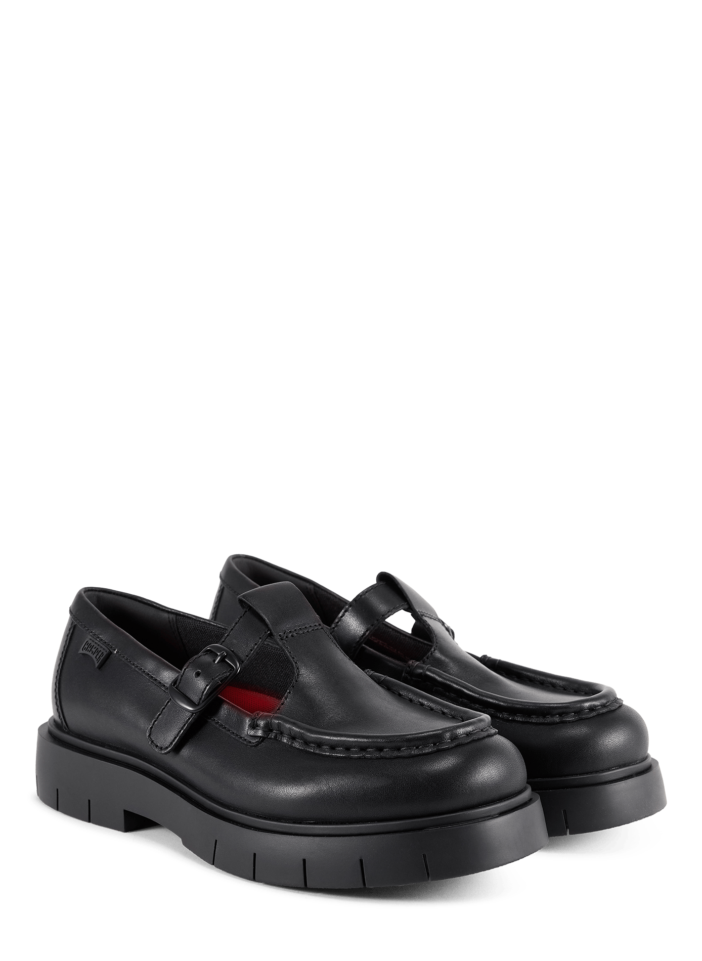 Round-toe leather loafers CAMPER Black