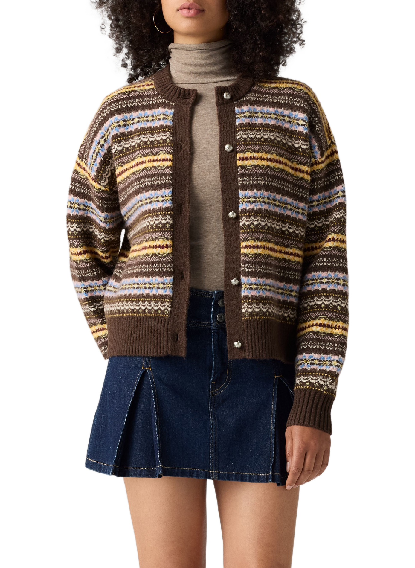 Gilet dritto a righe LEVI'S Marrone