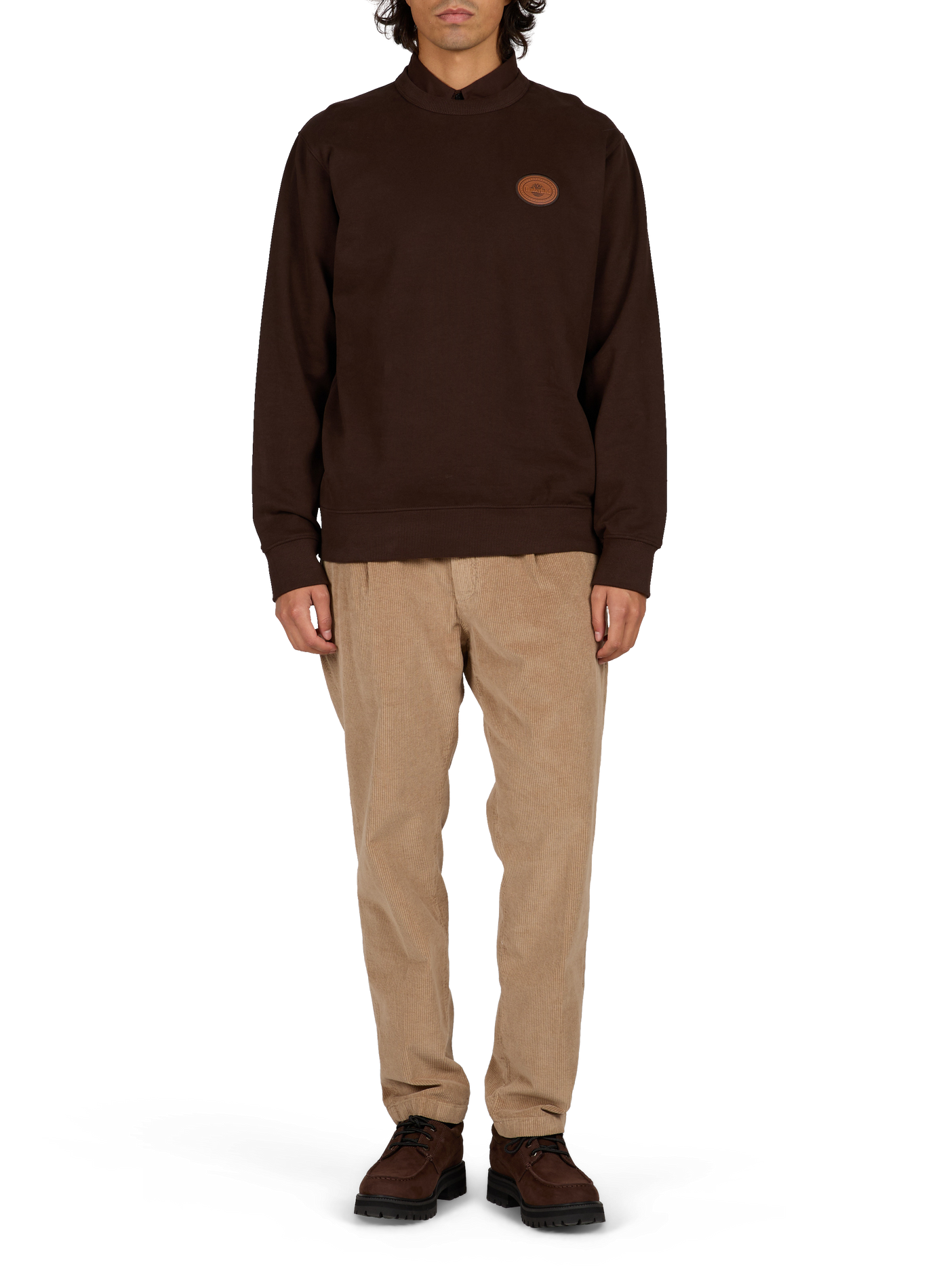 Cotton-blend crew-neck sweatshirt TIMBERLAND Brown