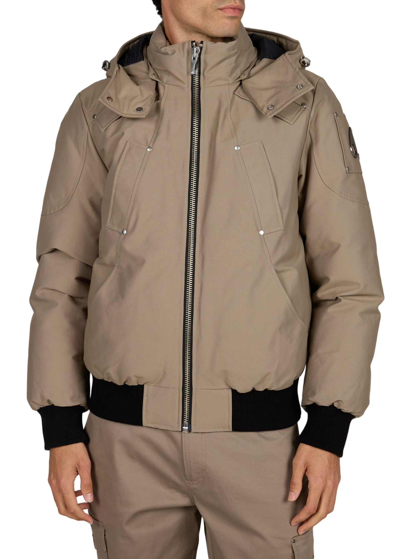 Blouson droit à capuche Original Ballistic en coton mélangé MOOSE KNUCKLES Marron