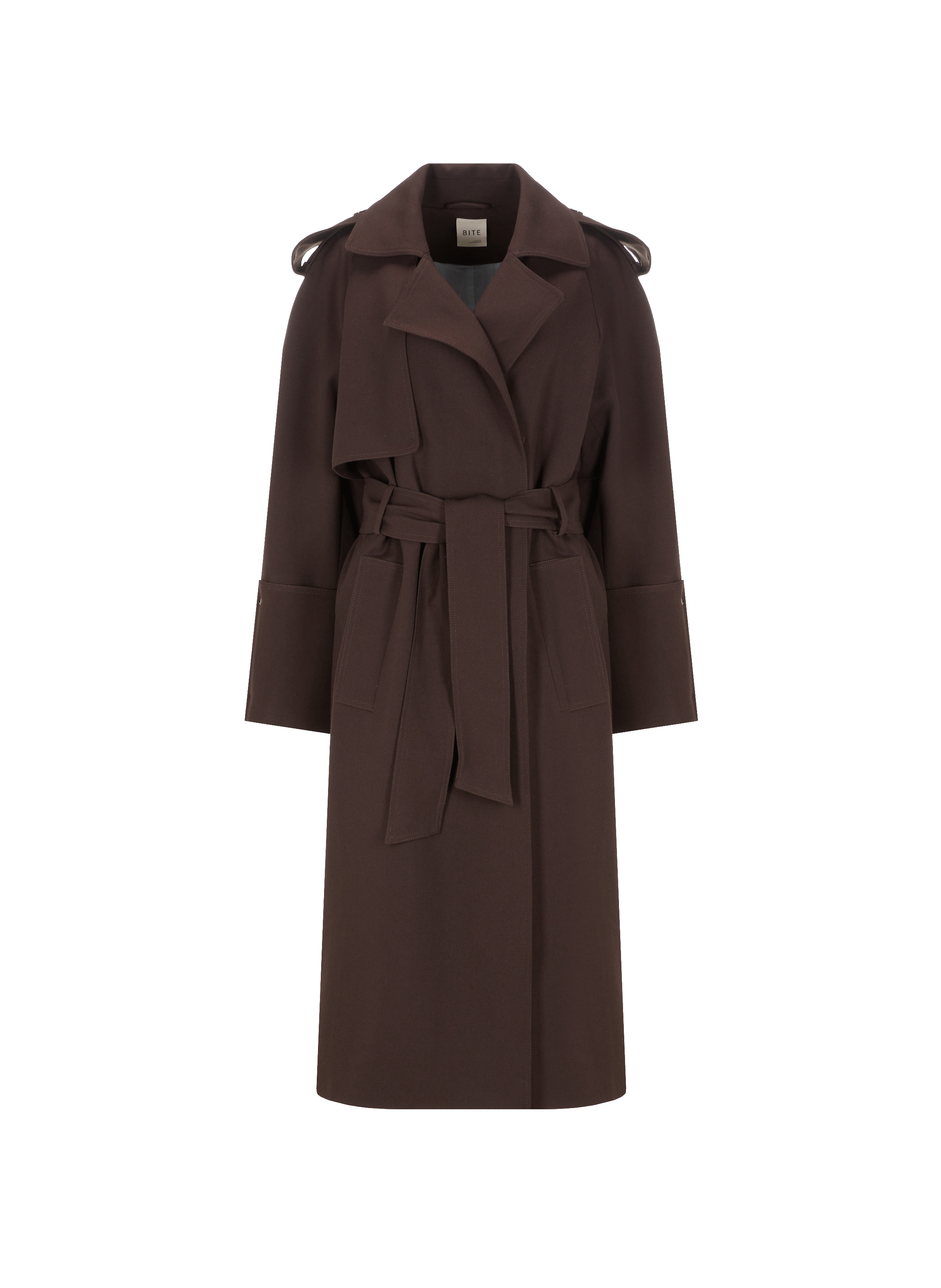 BITE STUDIOS Wool trench coat Brown