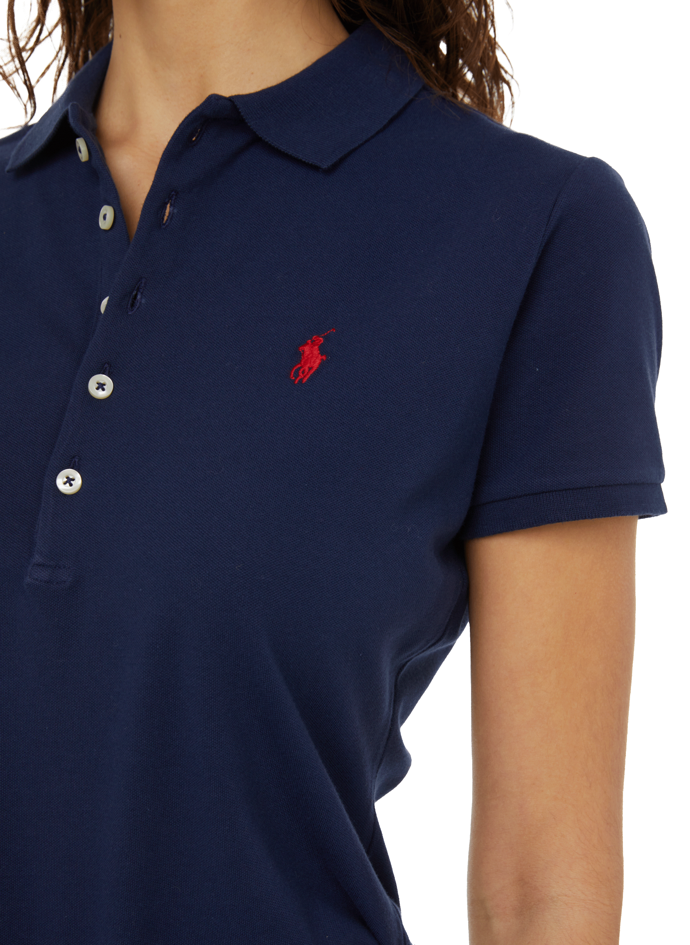 Fitted cotton piqué polo shirt POLO RALPH LAUREN Blue