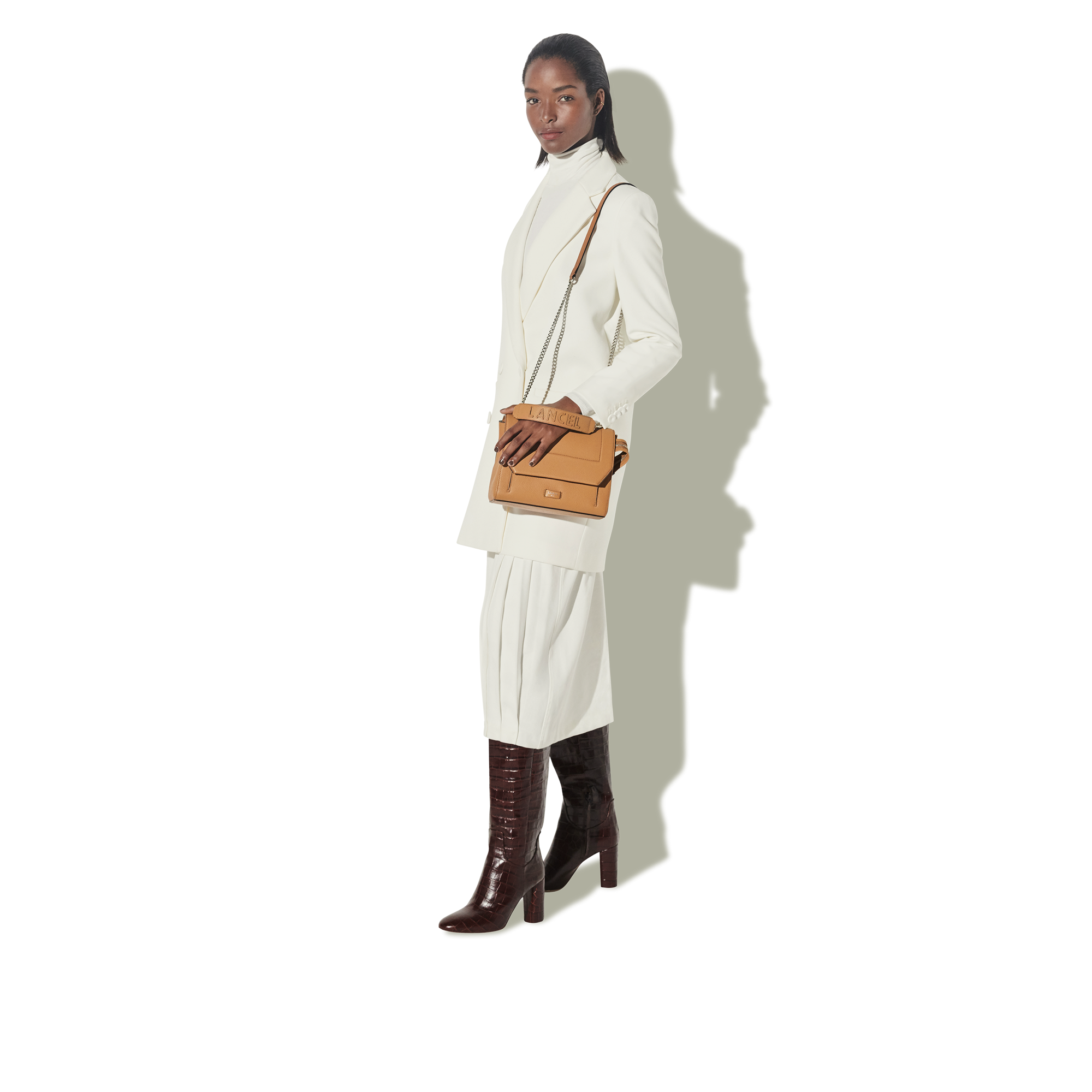 Sac rabat m ninon de lancel en cuir LANCEL Marron