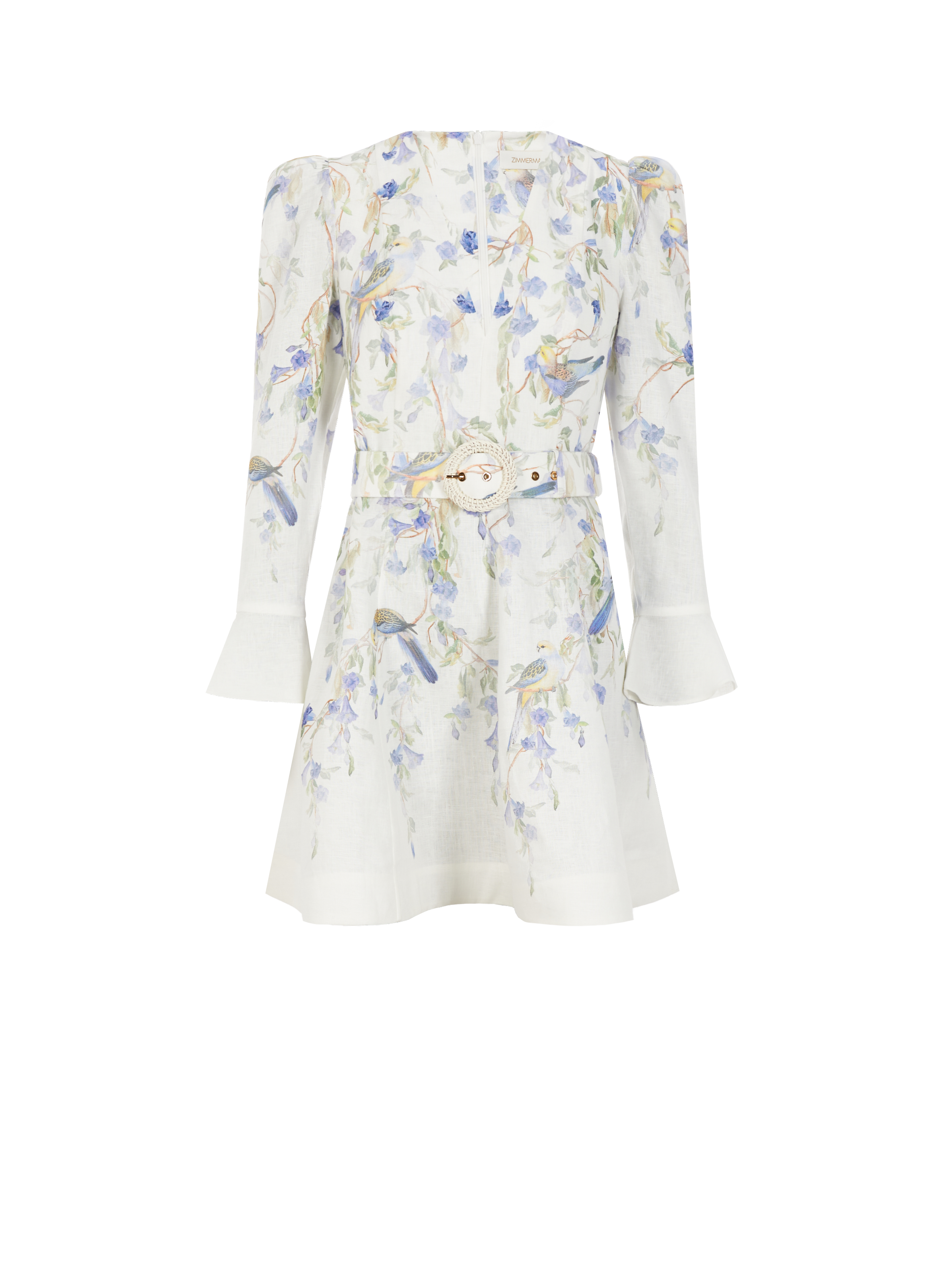 Robe courte Natura en lin ZIMMERMANN Multicolore