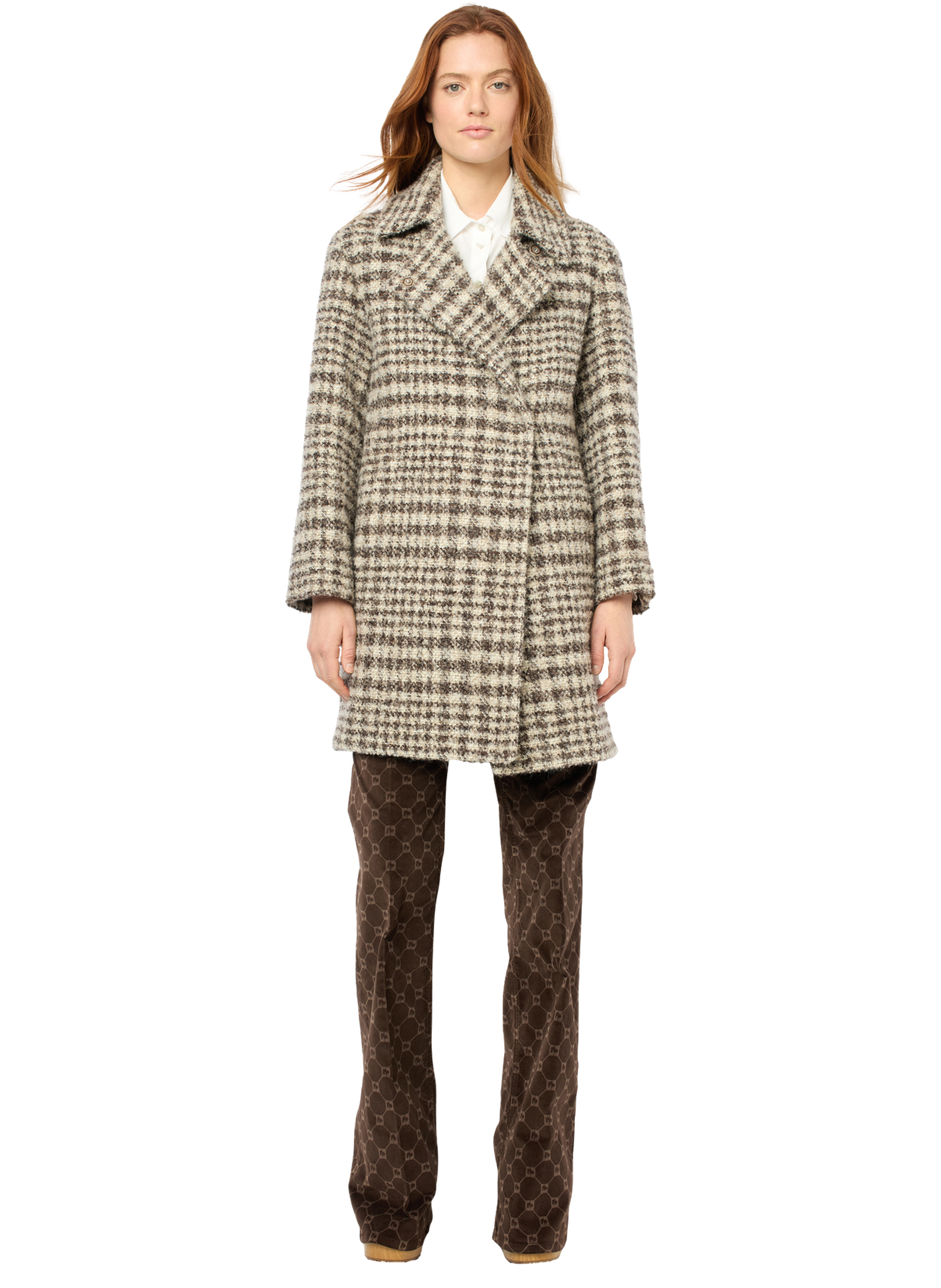 Manteau à carreaux - leopoldine GERARD DAREL Marron