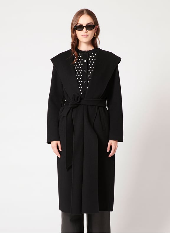 Manteau chocolat ample - mystere Noir by ZAPA ZAPA Manteau chocolat ample - mystere Noir