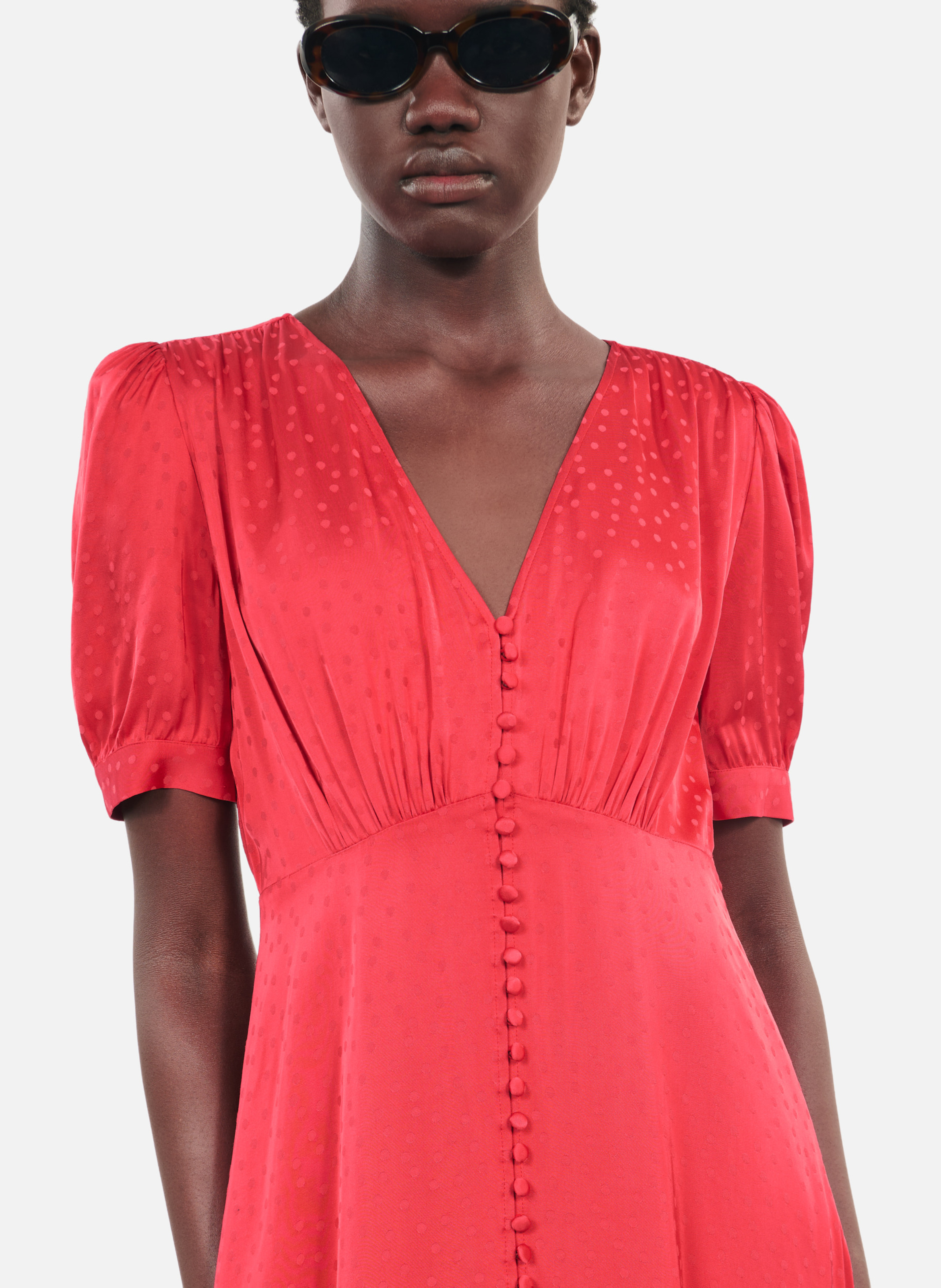 Robe longue avec boutonnage THE KOOPLES Rouge
