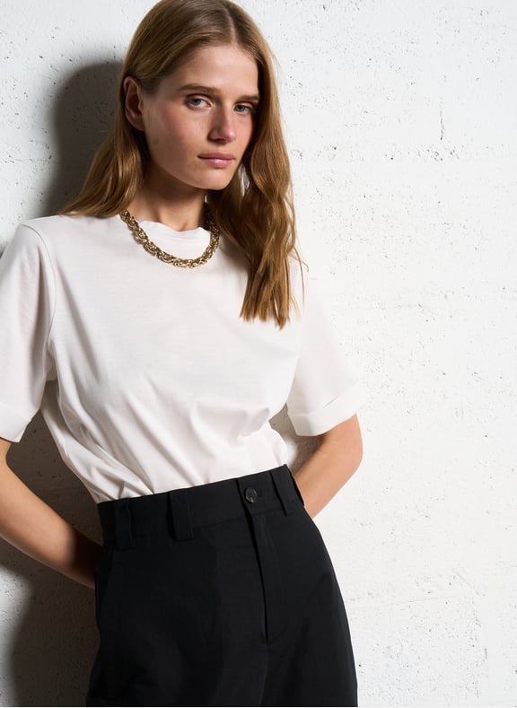 Tee-shirt droit en coton ama Blanc by SOEUR SOEUR Tee-shirt droit en coton ama Blanc