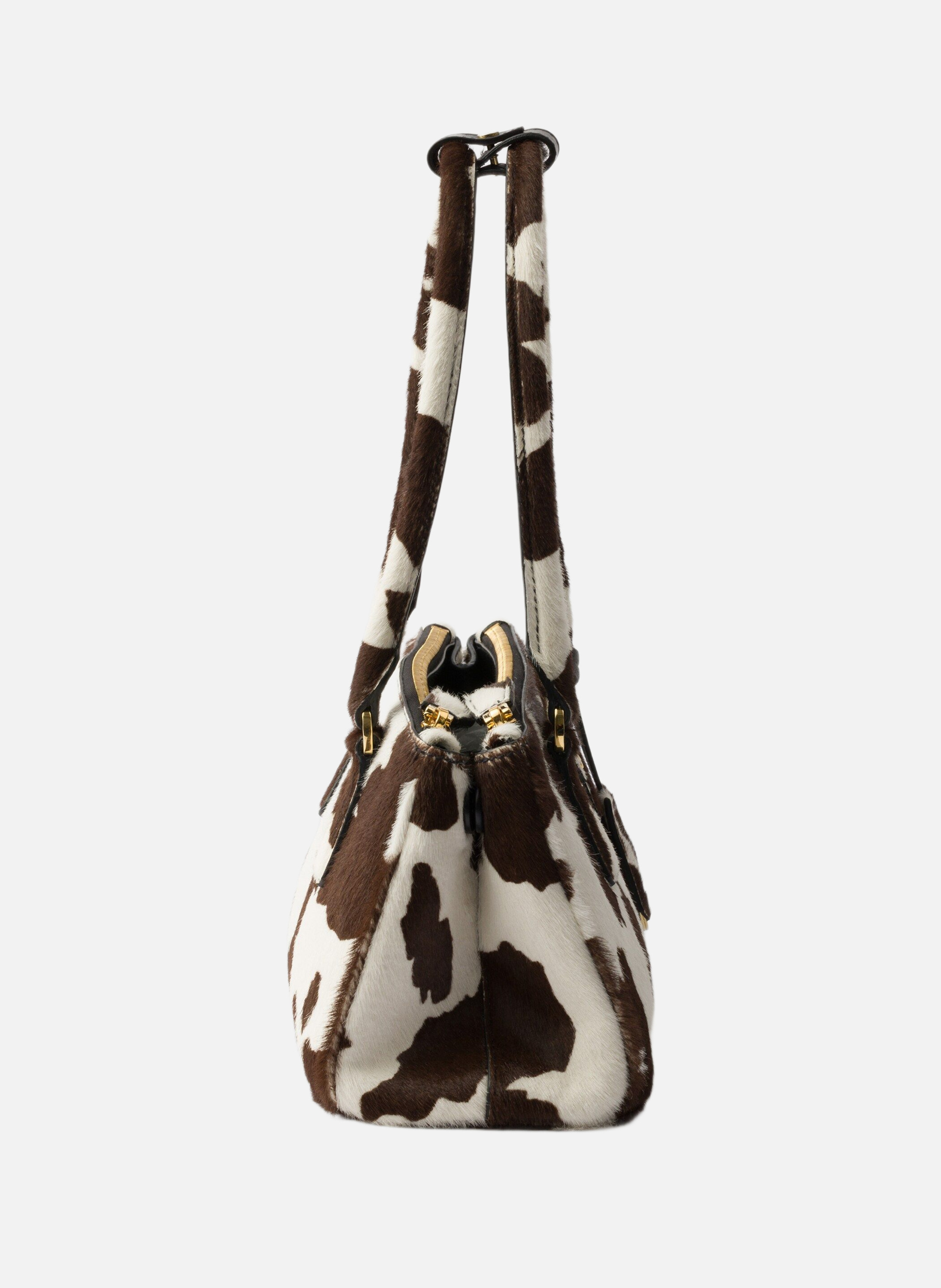 Sac prada galleria en cuir imprimé PRADA Blanc