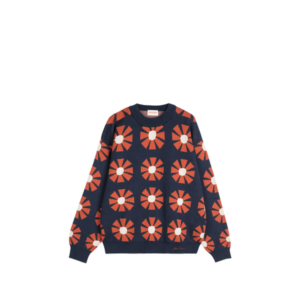 Bobo Choses Pull Ample Imprimé En Coton In Blue