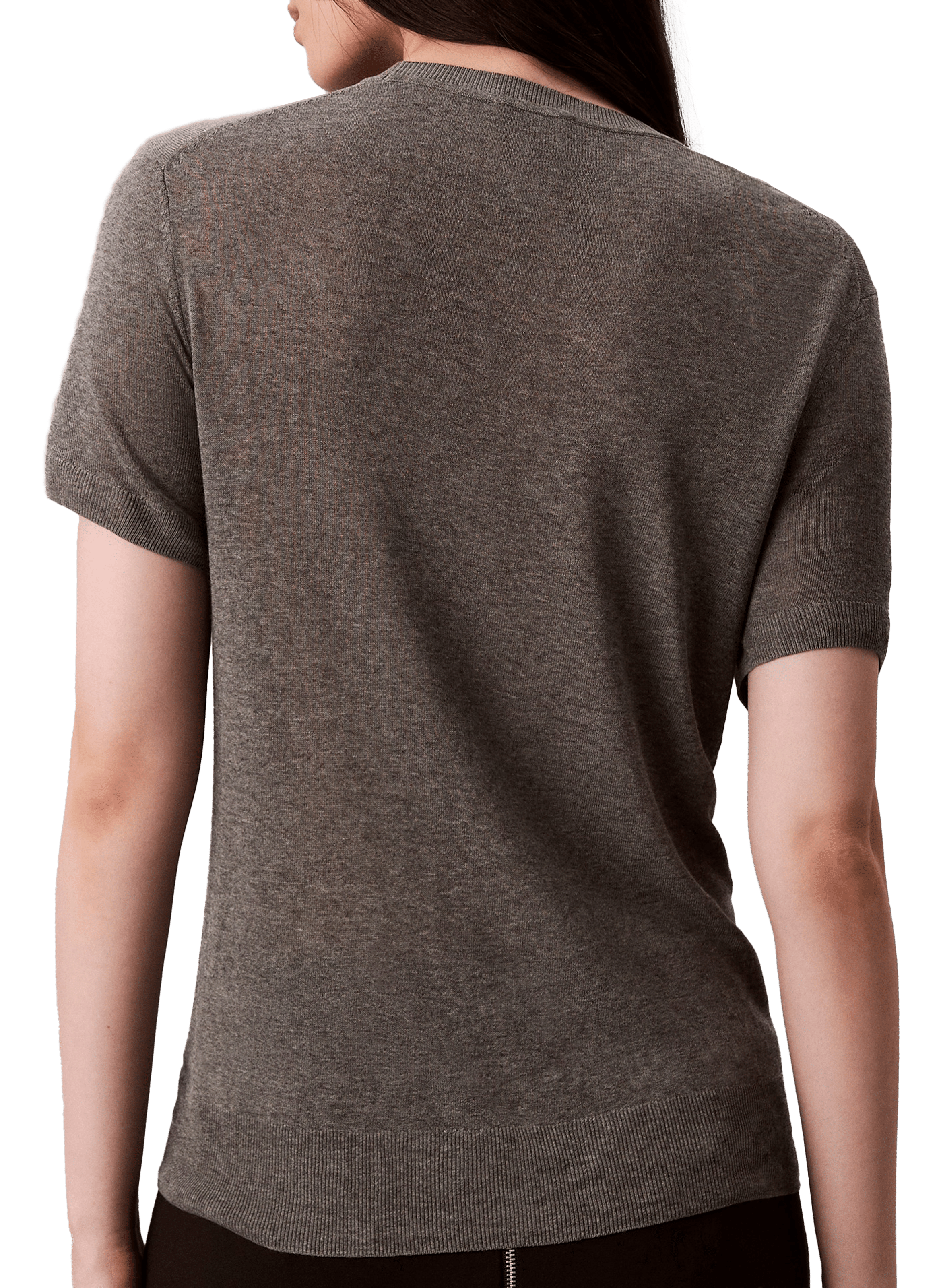 Pull côtelé à manches courtes  CALVIN KLEIN Gris