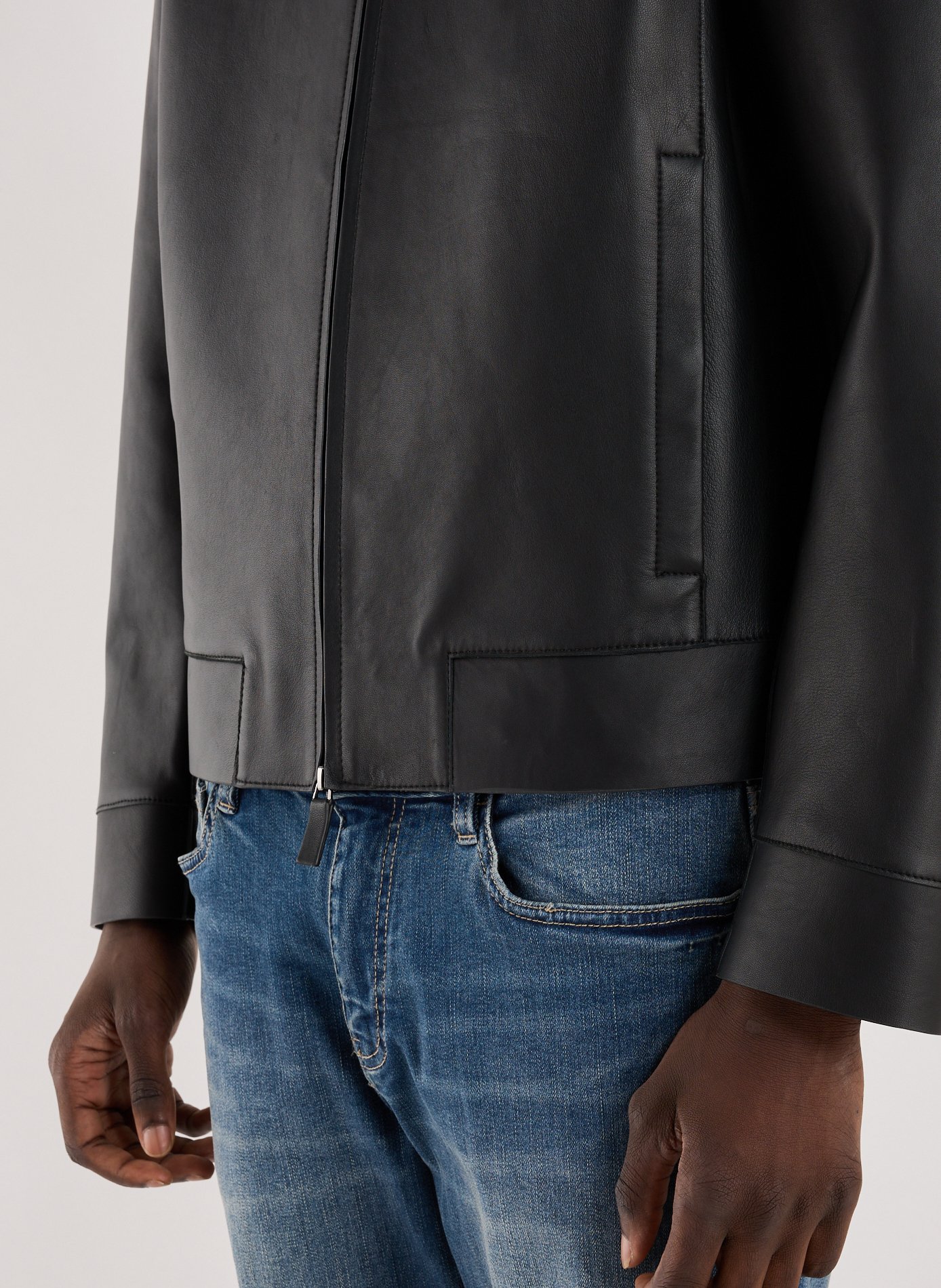 Lambskin leather jacket EMPORIO ARMANI Black
