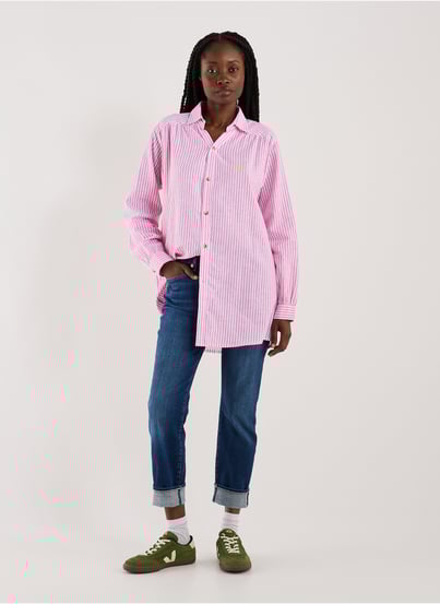 Striped linen and cotton shirt BANANA MOON Striped linen and cotton shirt BANANA MOON