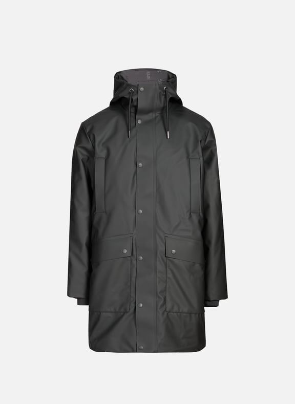 Mid-length hooded jacket Black by RAINS RAINS Mid-length hooded jacket Black