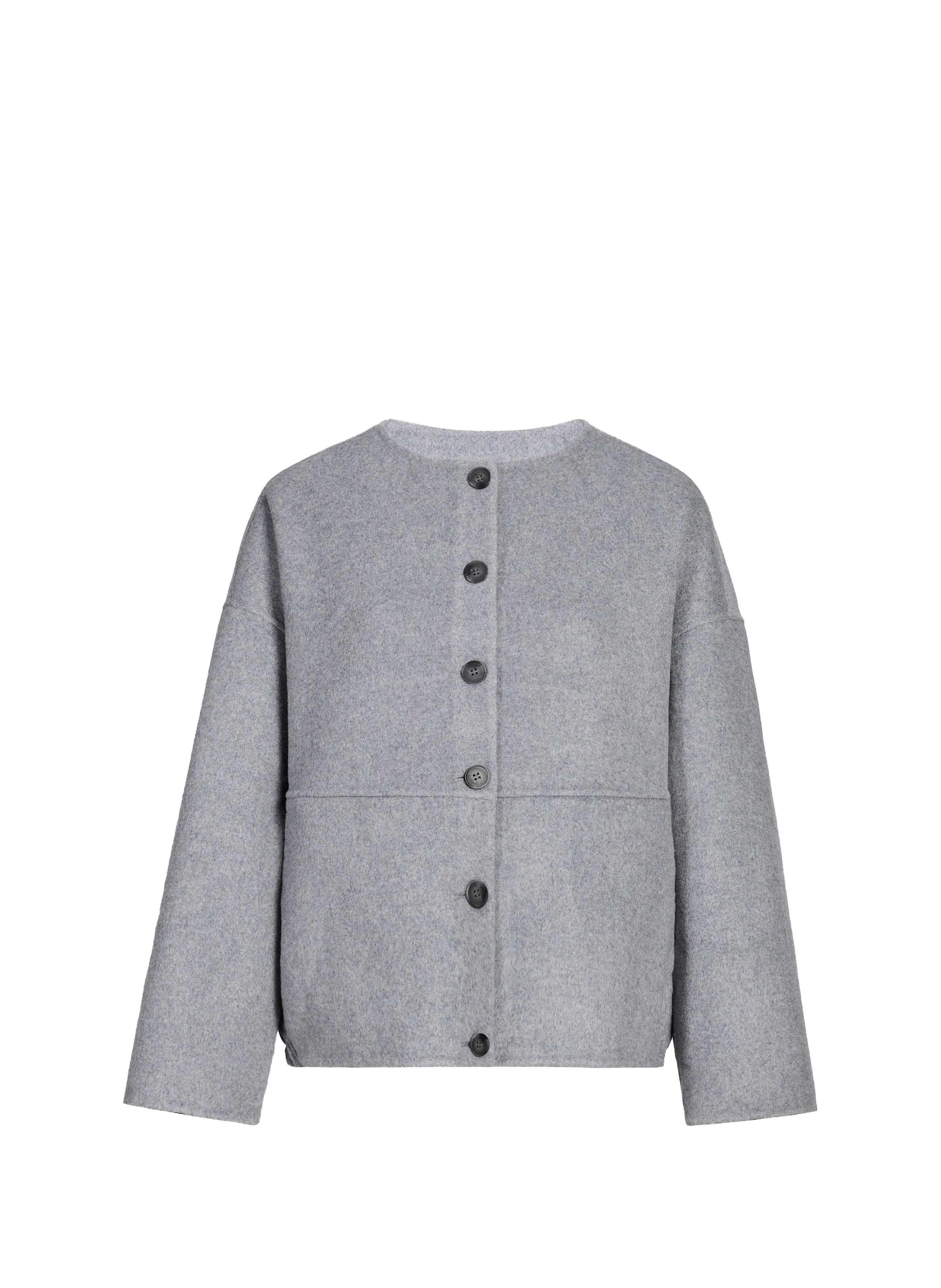 SUNCOO Veste large col rond en laine mélangée Gris