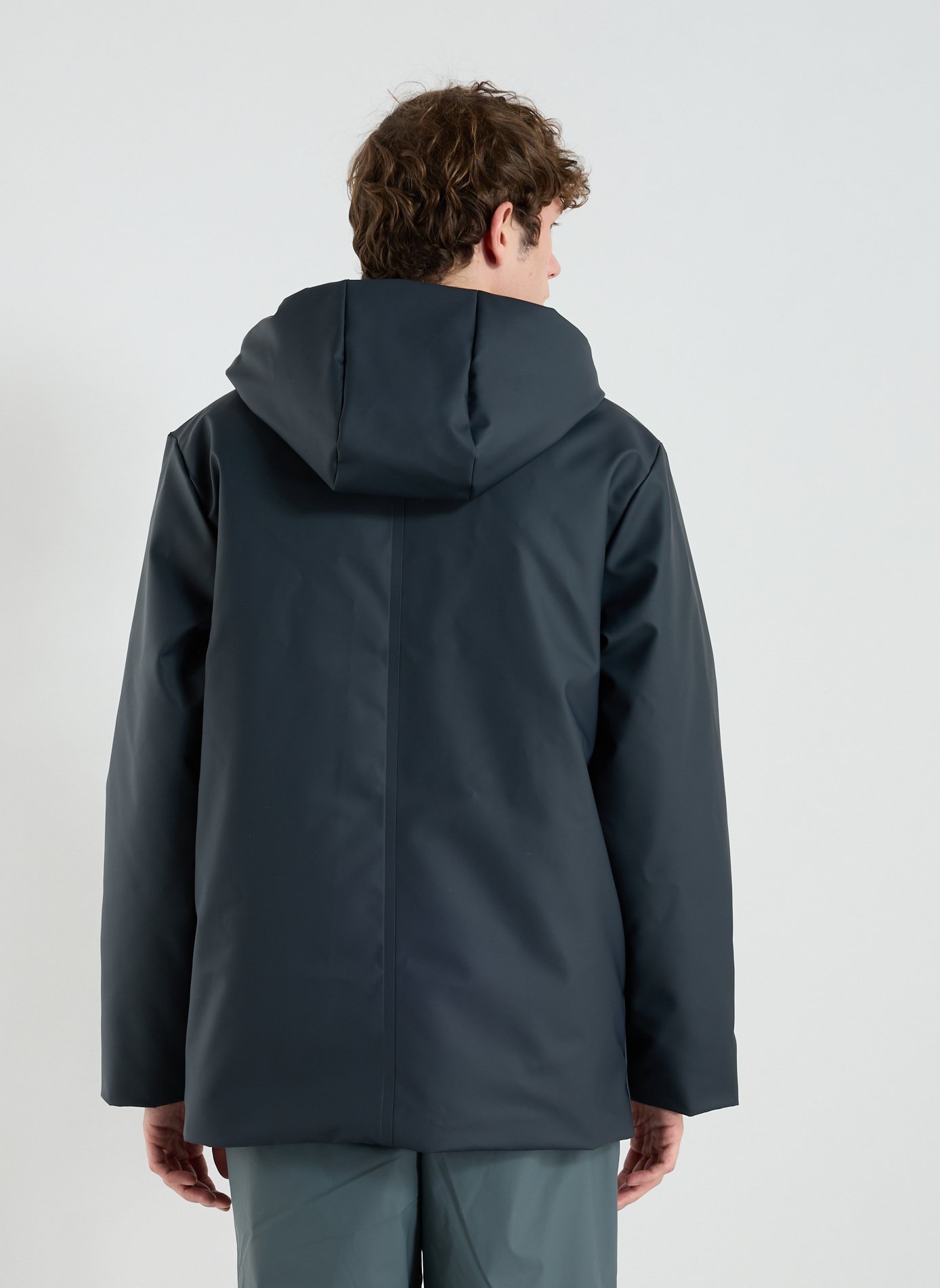 Straight hooded parka RAINS Blue