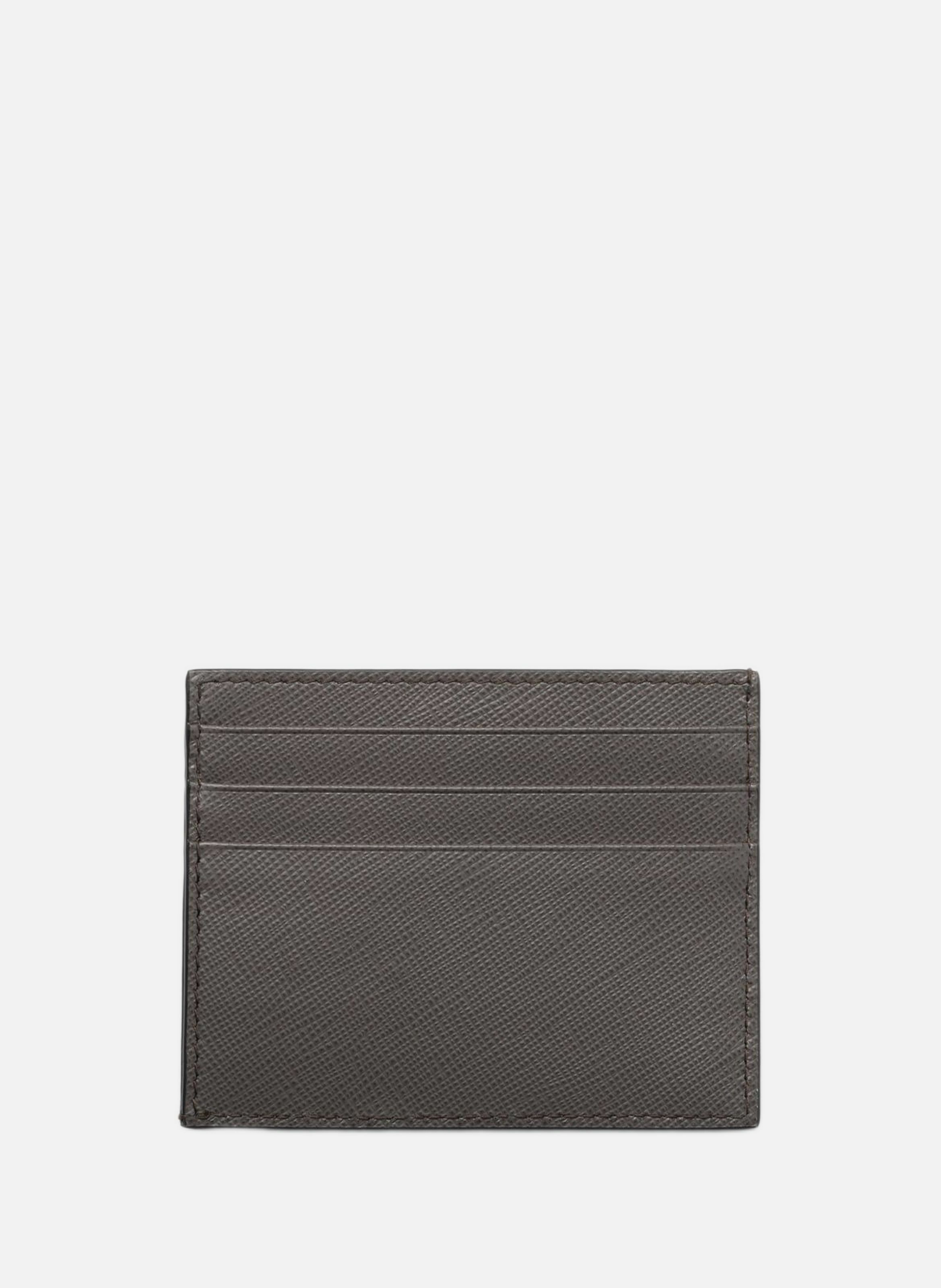 Porte-cartes en cuir saffiano PRADA Gris