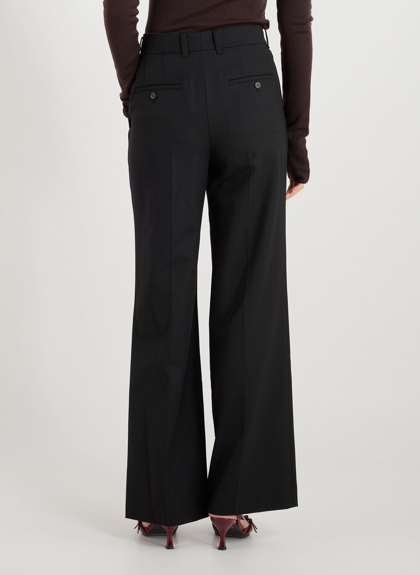 Straight wool-blend trousers  R2W Black