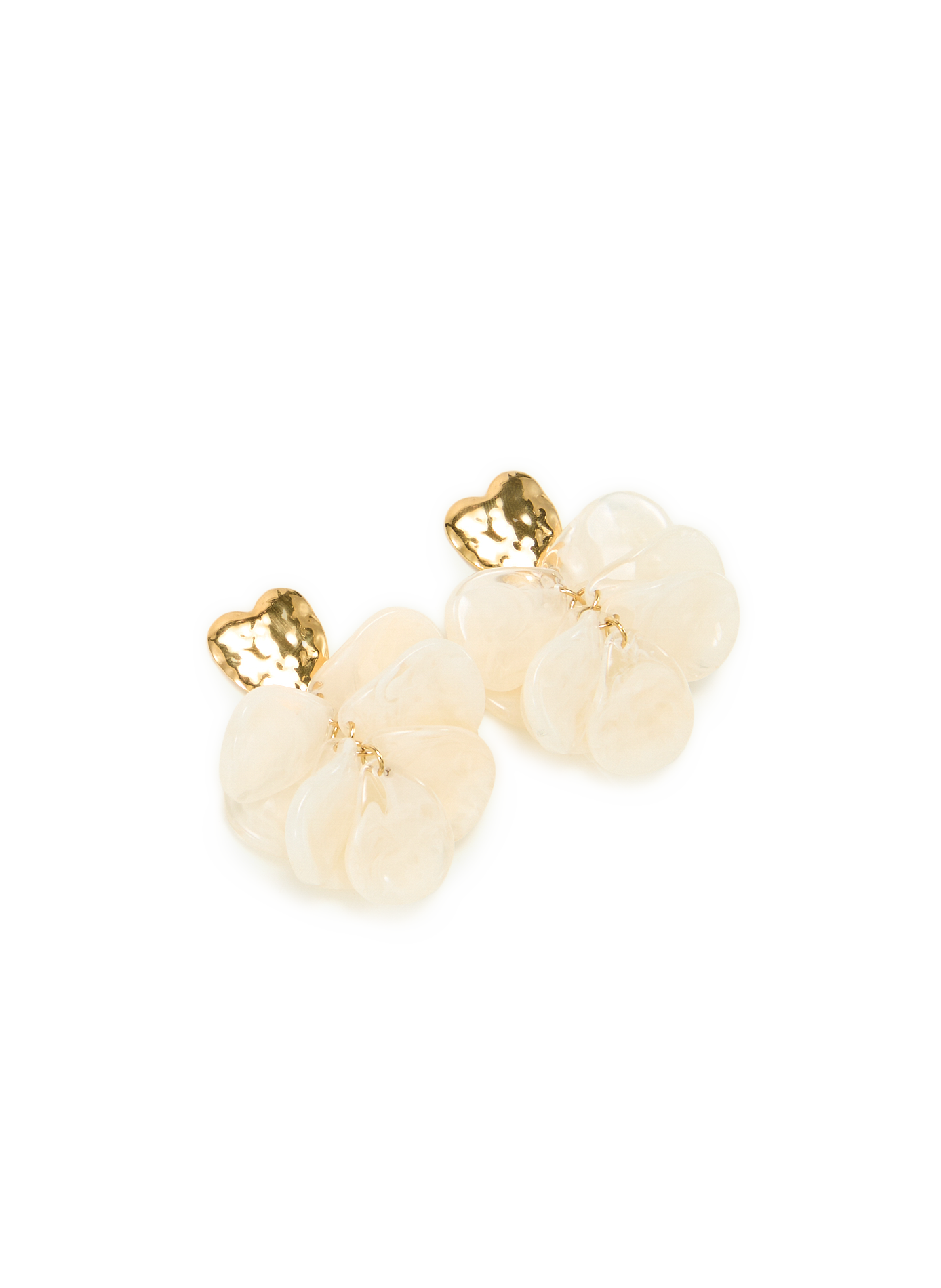 Boucles d'oreille forme fleur AU PRINTEMPS PARIS Beige