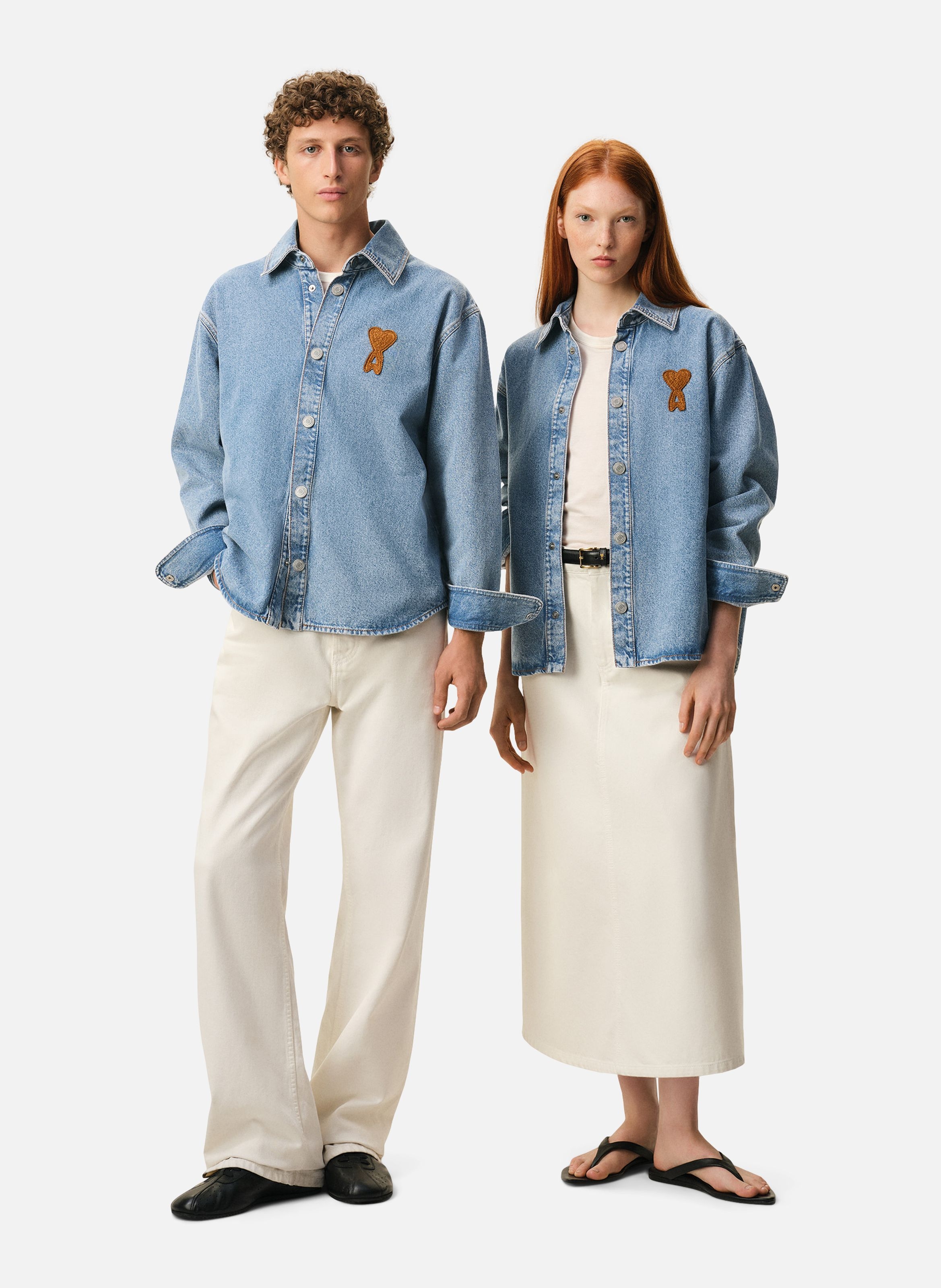 Surchemise ami de coeur en crochet unisexe en coton AMI PARIS Bleu