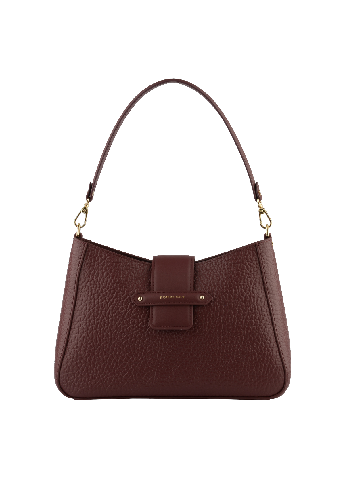 Fleuves | Sac porté épaule GM en cuir de vachette POURCHET Rouge