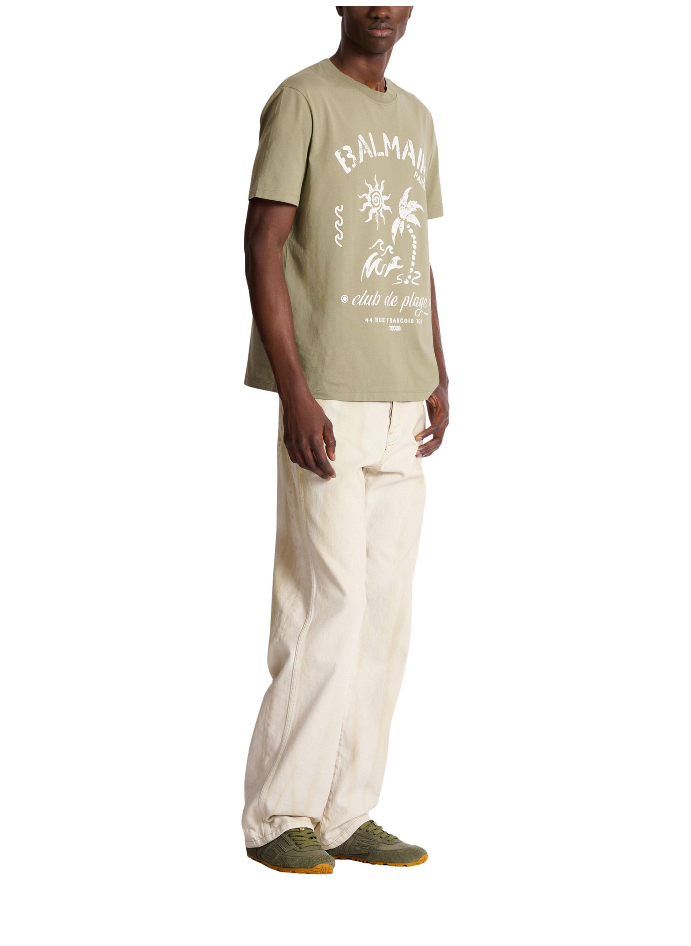 T-shirt imprimé balmain plage BALMAIN Vert