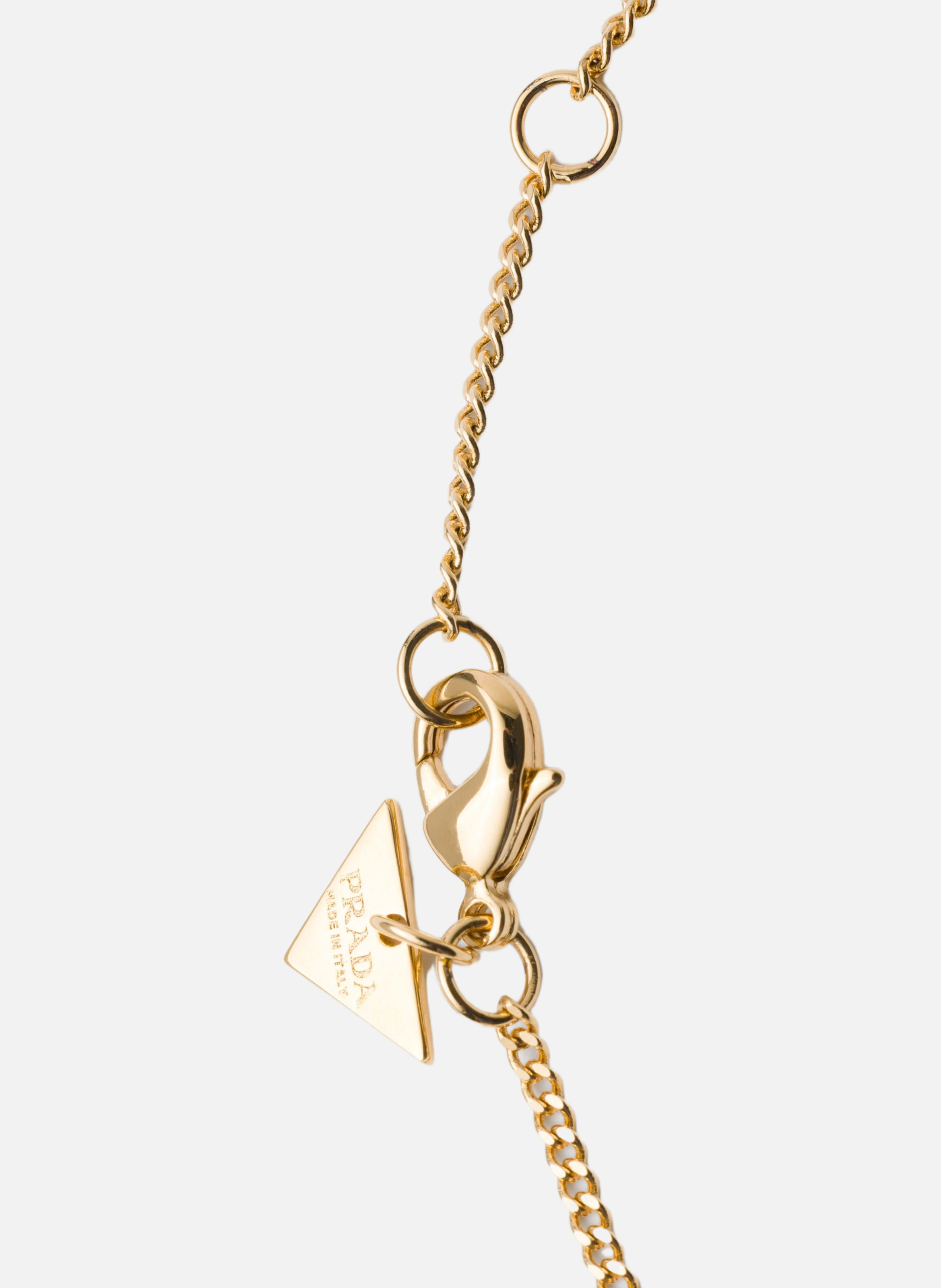 Collier en métal émaillé PRADA Argent