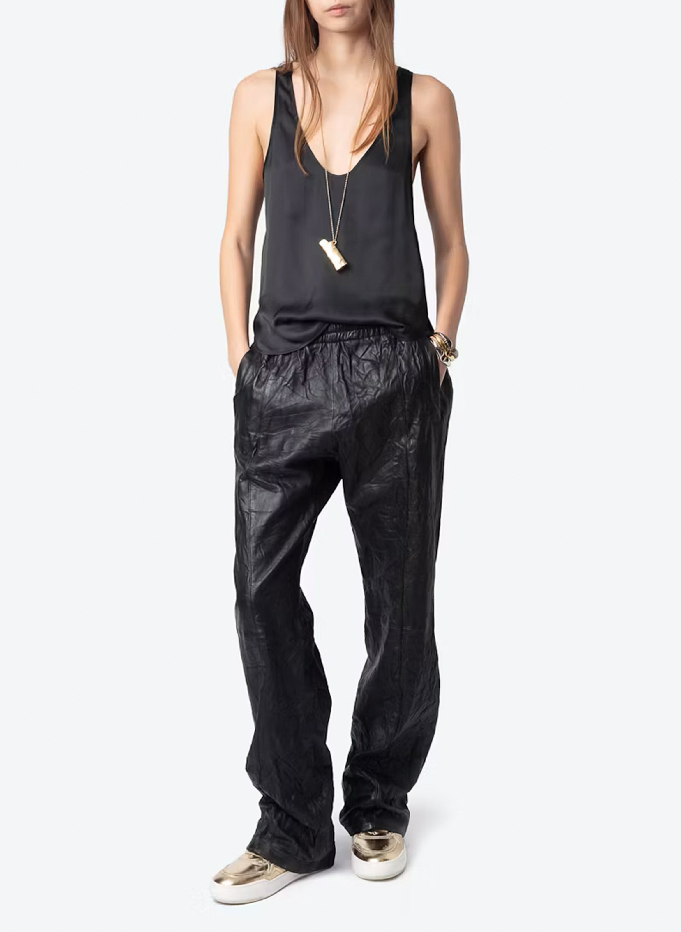 Top droit encolure ronde tarys Noir