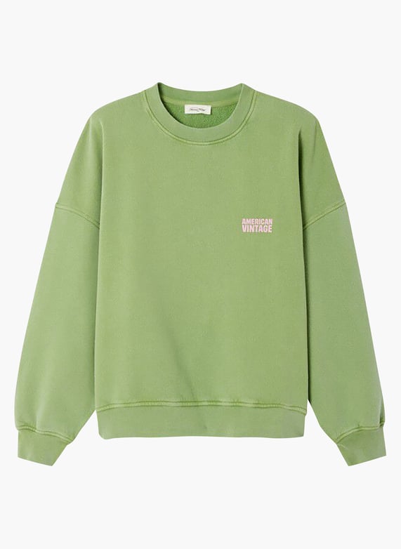 Pull à col rond droit Vert clair - American Vintage | Galeries Lafayette Pull à col rond droit Vert clair - American Vintage | Galeries Lafayette