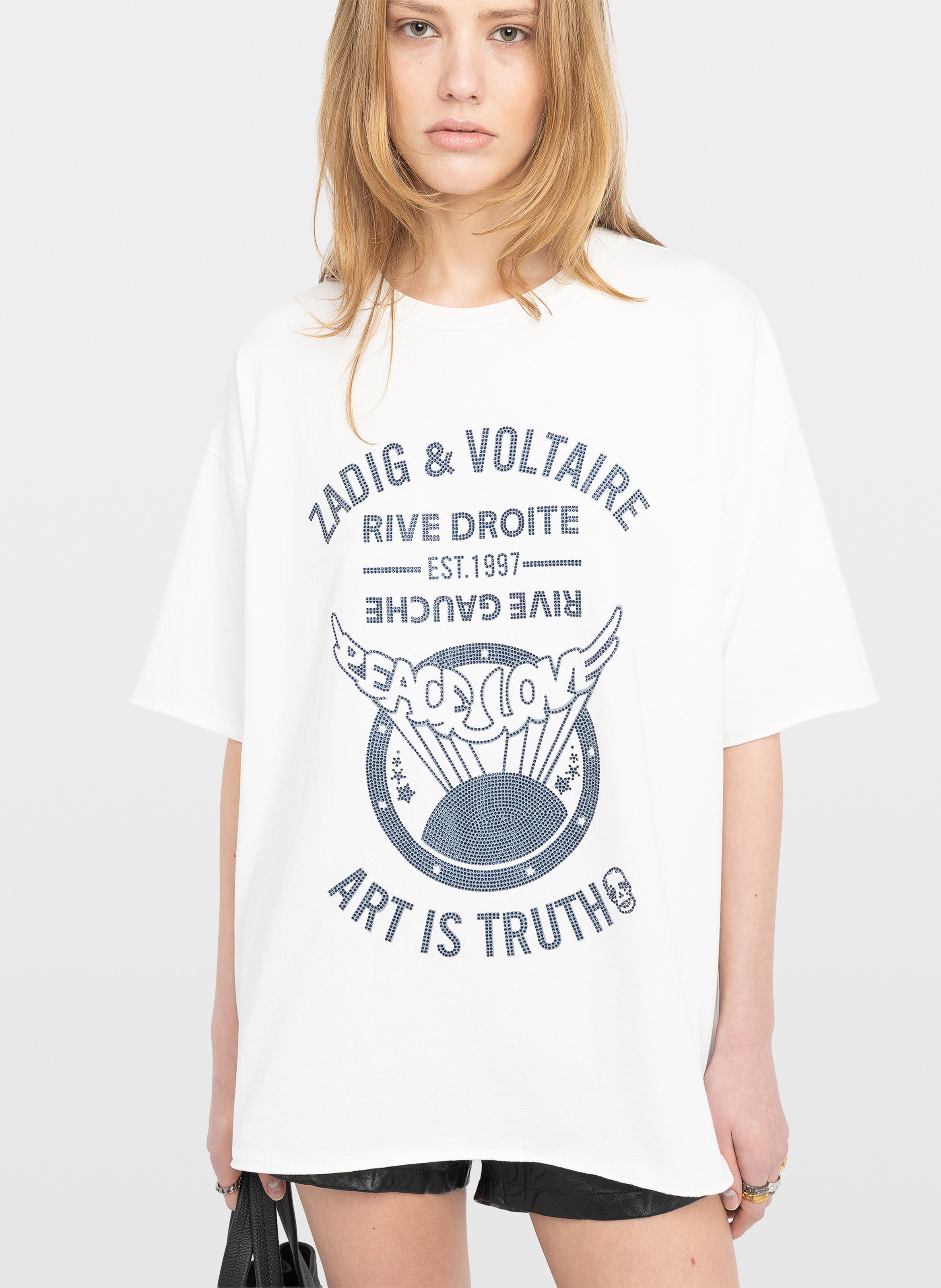 Tee-shirt ample col rond sérigraphié berry ZADIG&VOLTAIRE Blanc