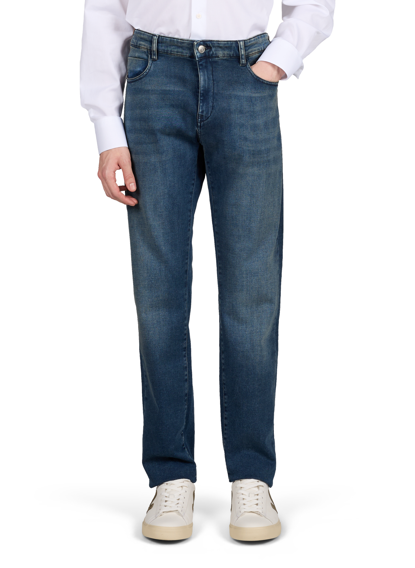 Five-pocket cotton blend jeans NOTIFY Blue