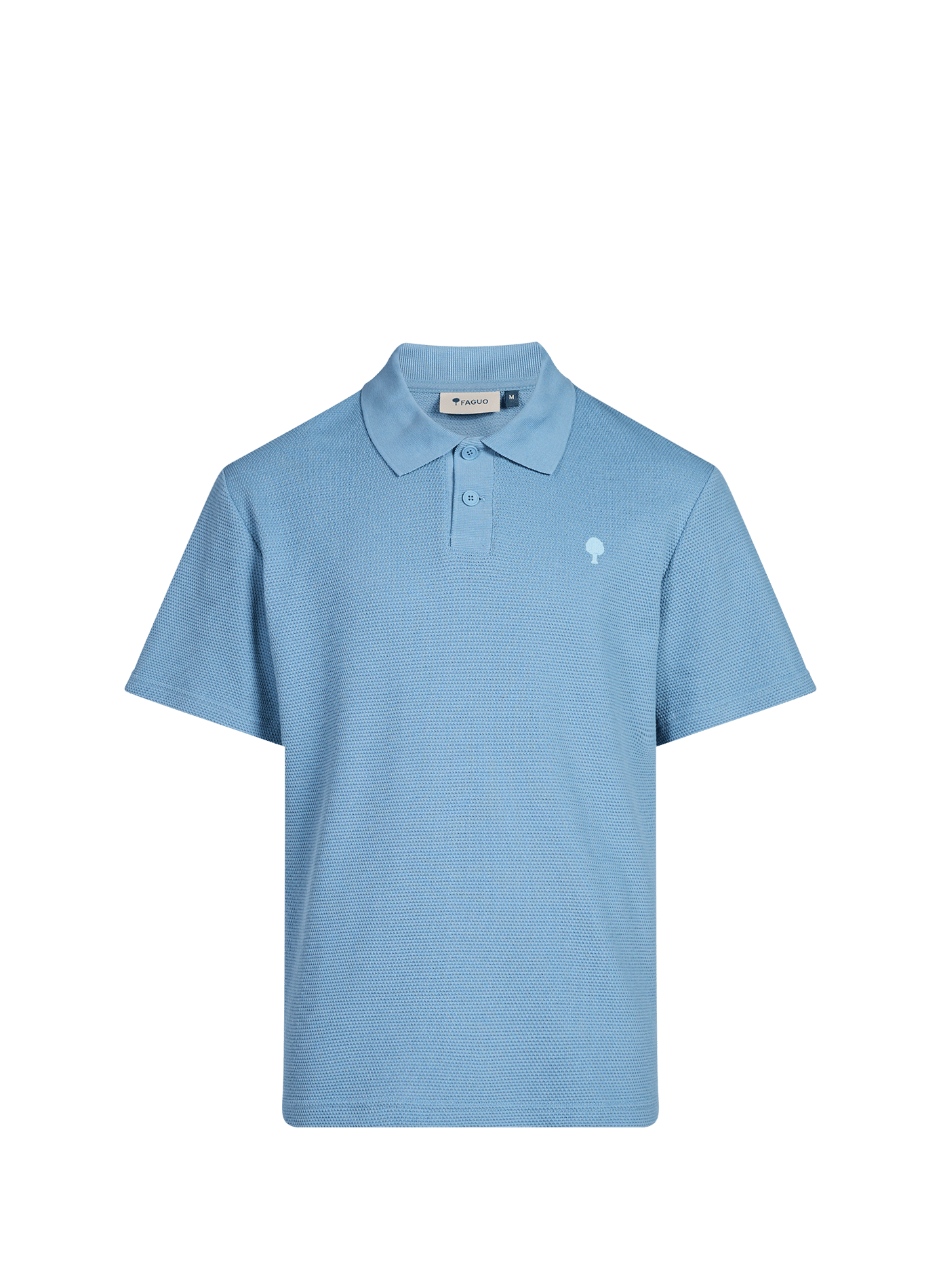 Short-sleeved textured cotton piqué polo FAGUO Blue