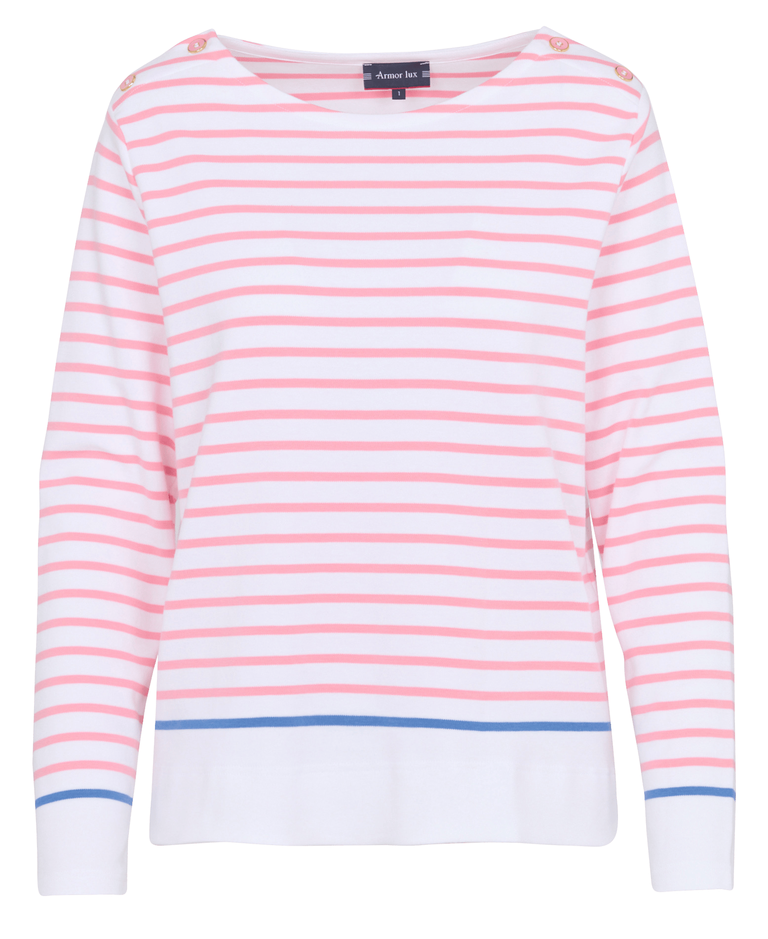 Top manches longues marinière en coton ARMOR-LUX Blanc