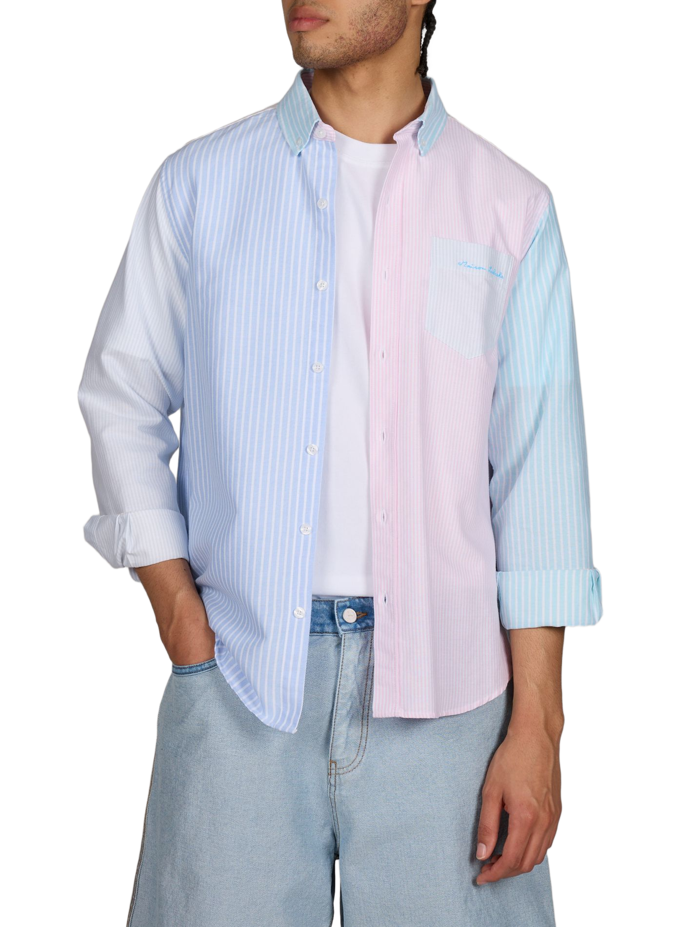 Chemise Bonne Graine à rayures en coton MAISON LABICHE Rose