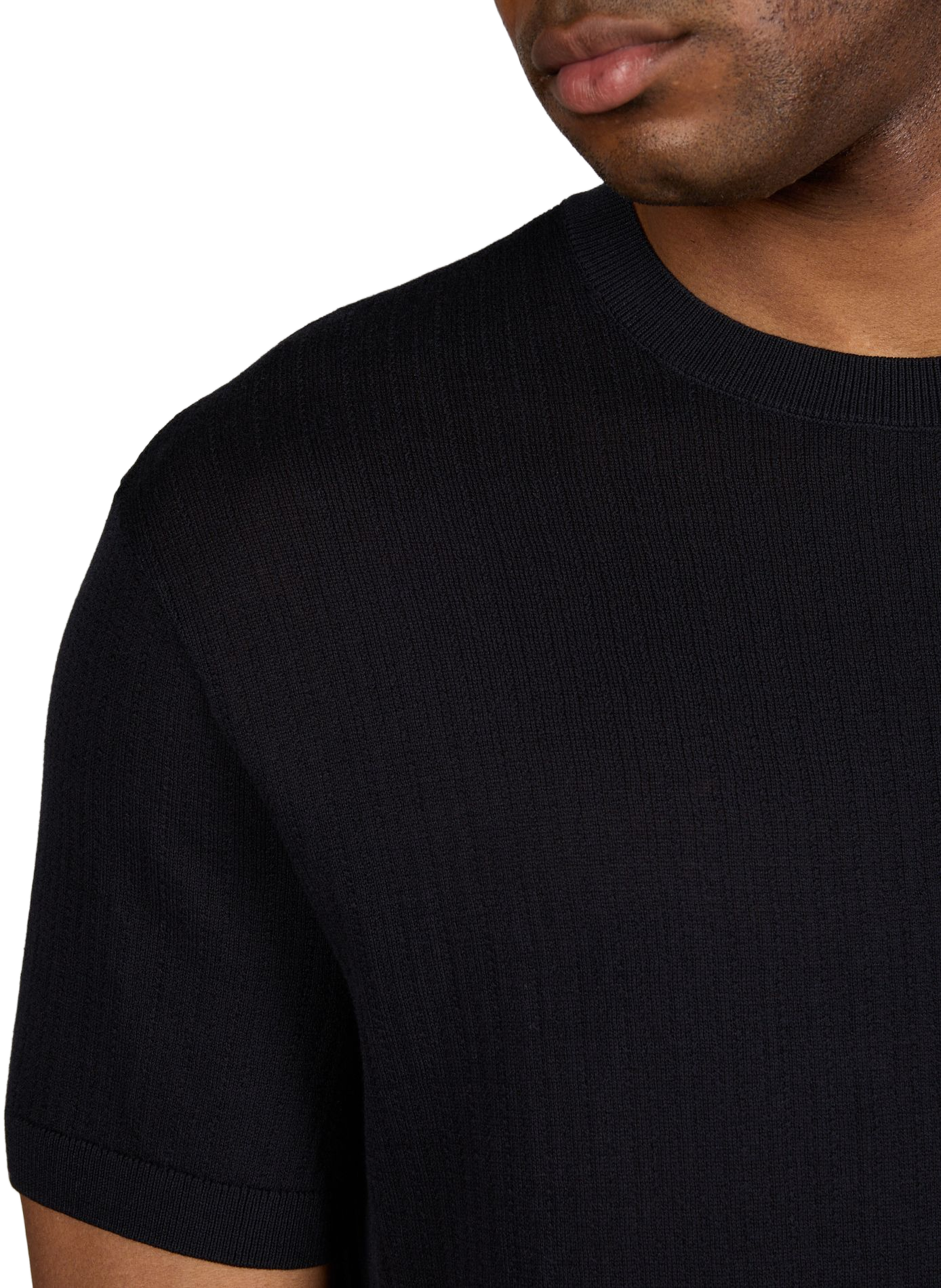 T-shirt tricot en coton ARMANI EXCHANGE Bleu