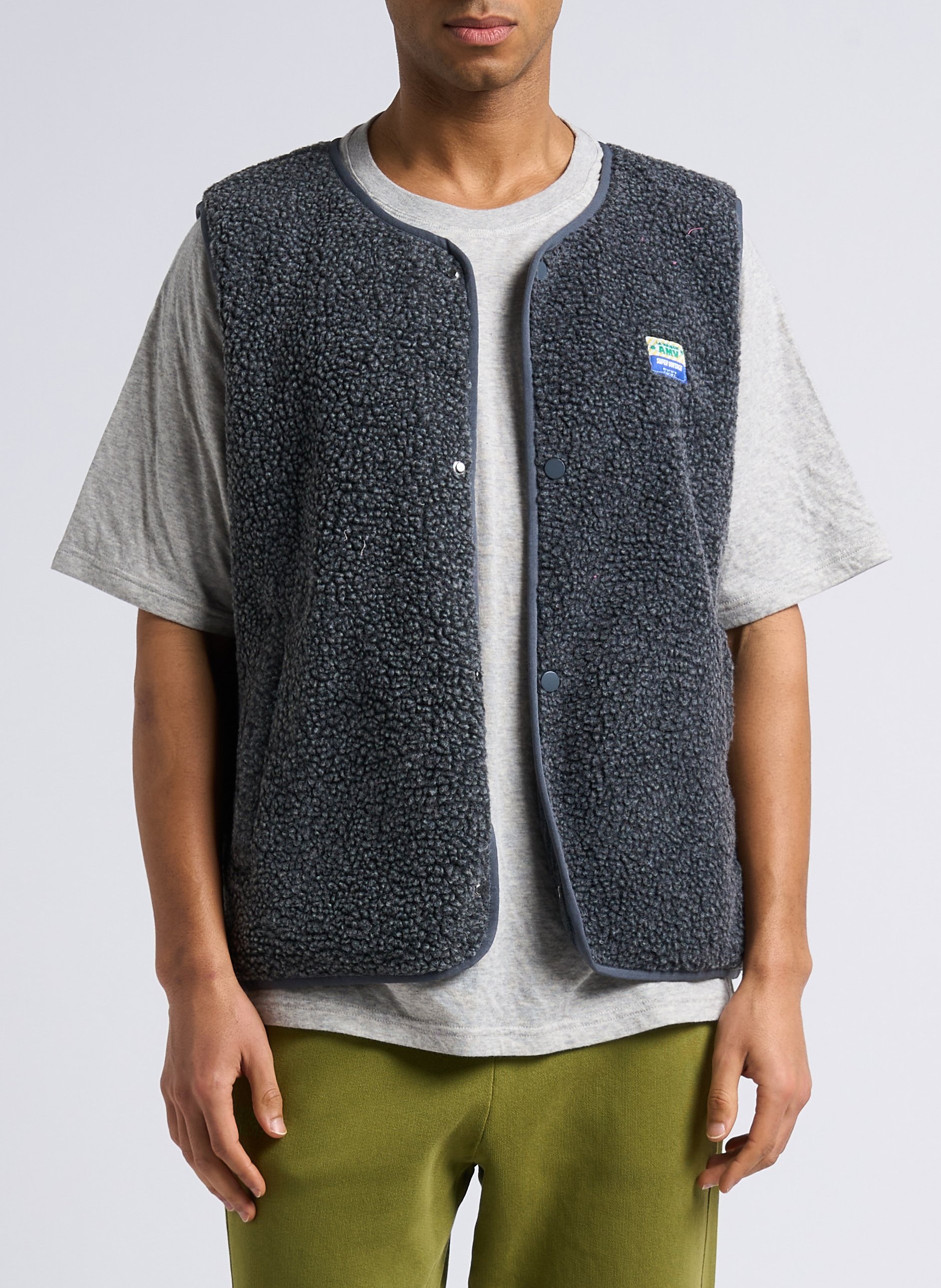 Veste col rond en sherpa hoktown AMERICAN VINTAGE Gris