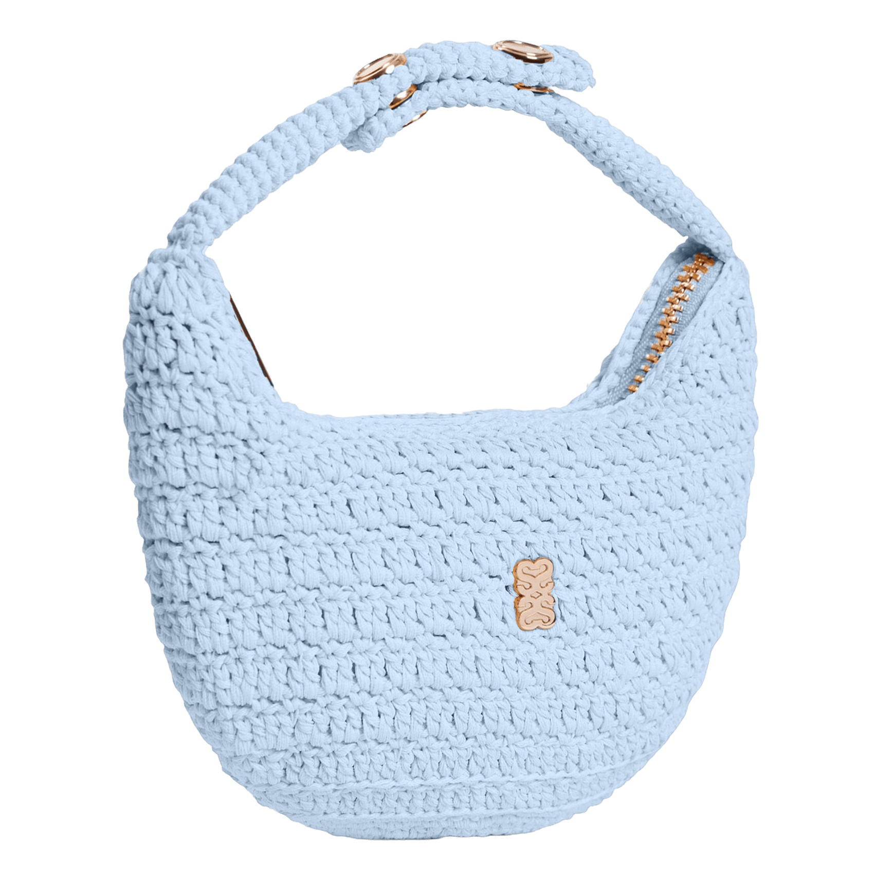 Petite maroquinerie en crochet Bleu