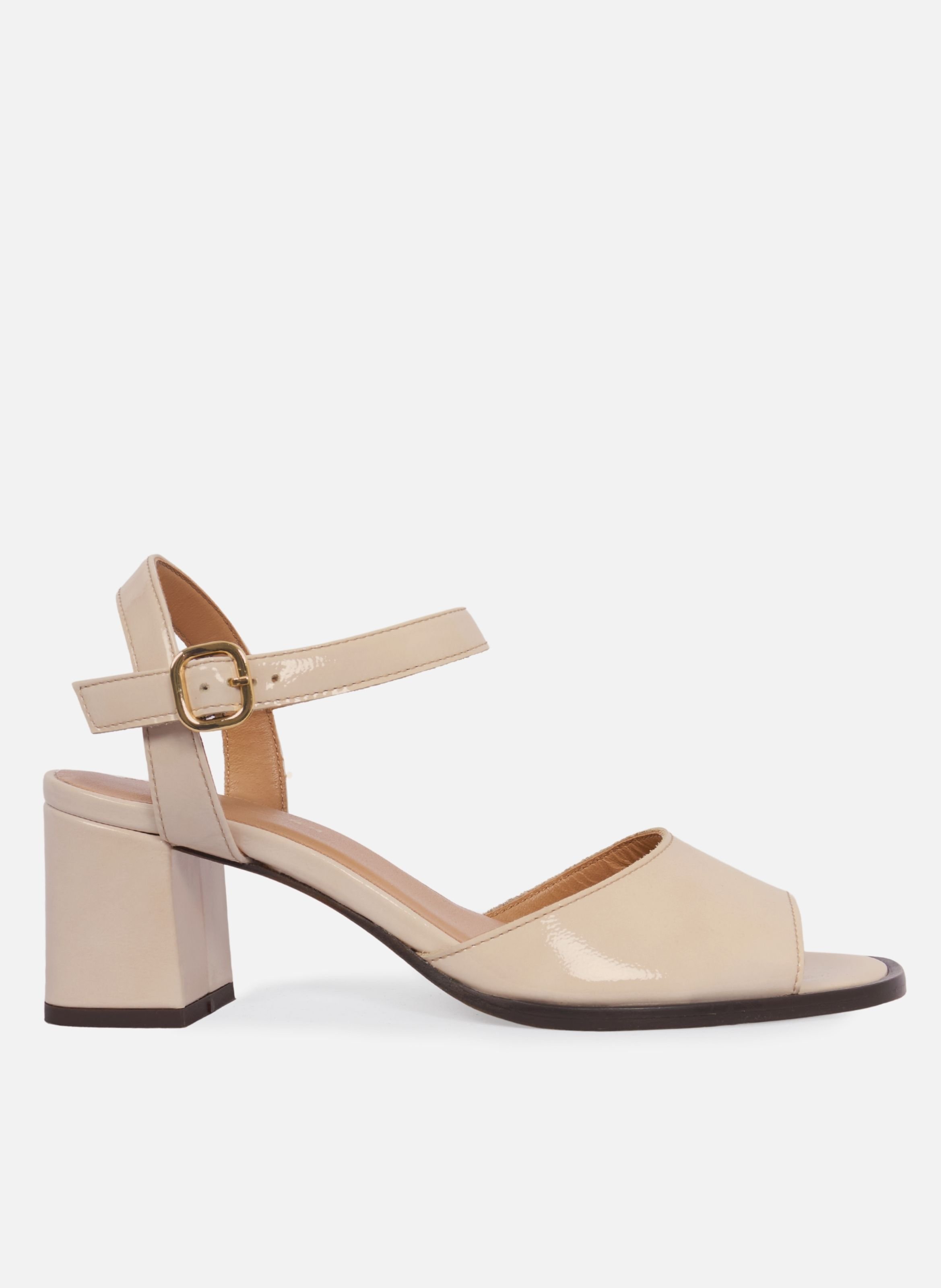 Sandales talon anouk cuir vernis JULES & JENN Beige