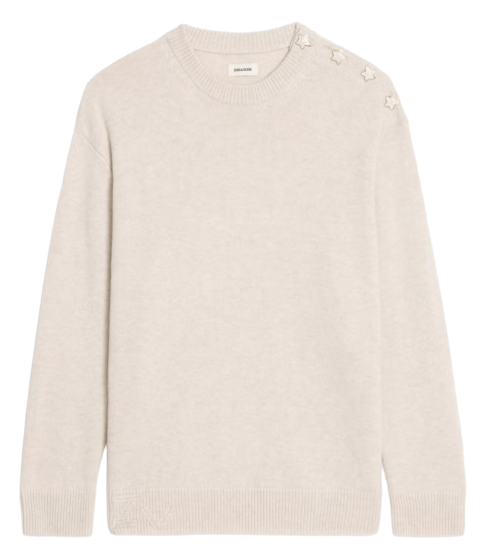Pull col rond en laine mélangée swyna ZADIG&VOLTAIRE Beige