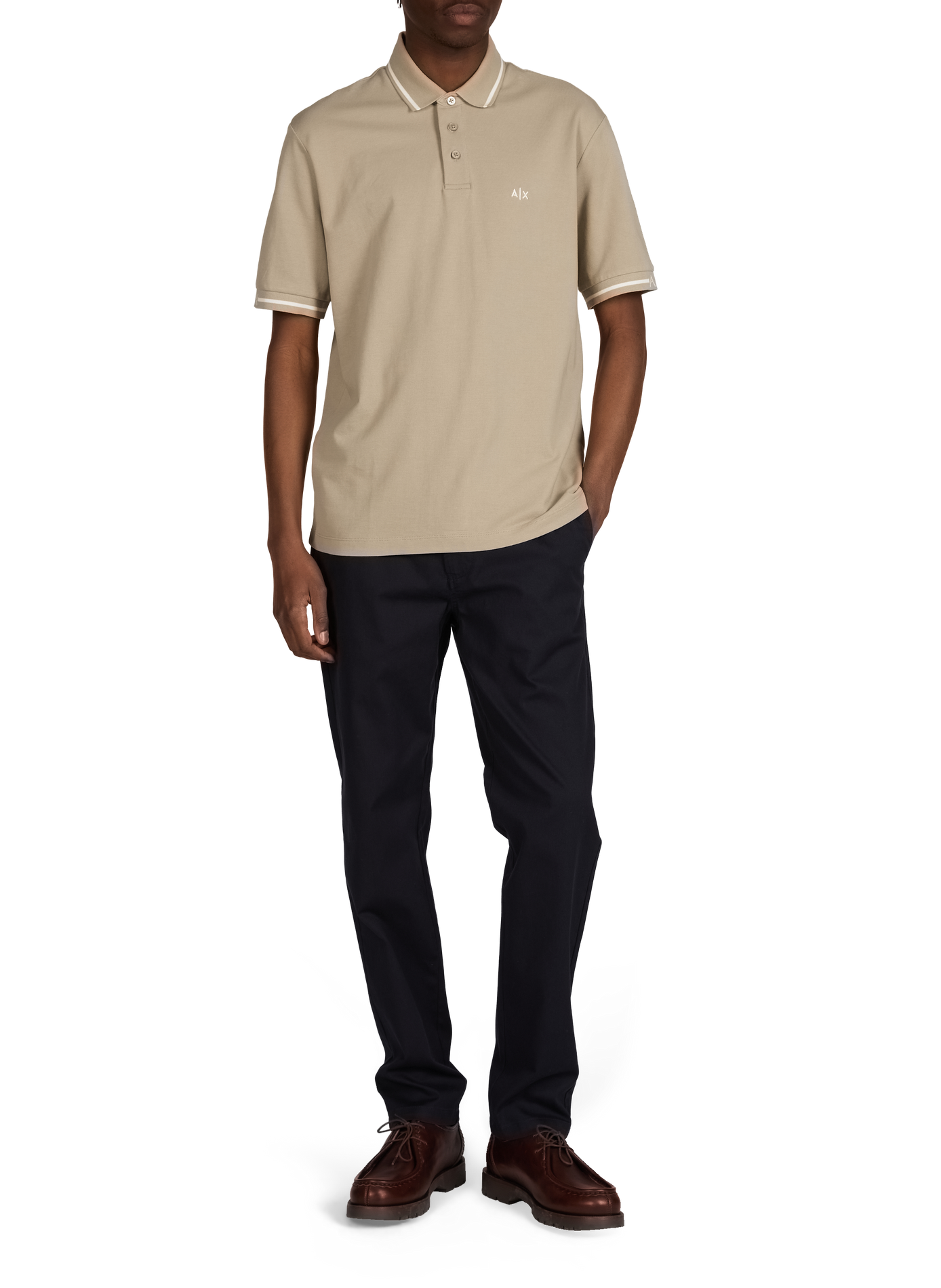 Pantalon regular en coton côtelé mélangé ARMANI EXCHANGE Bleu