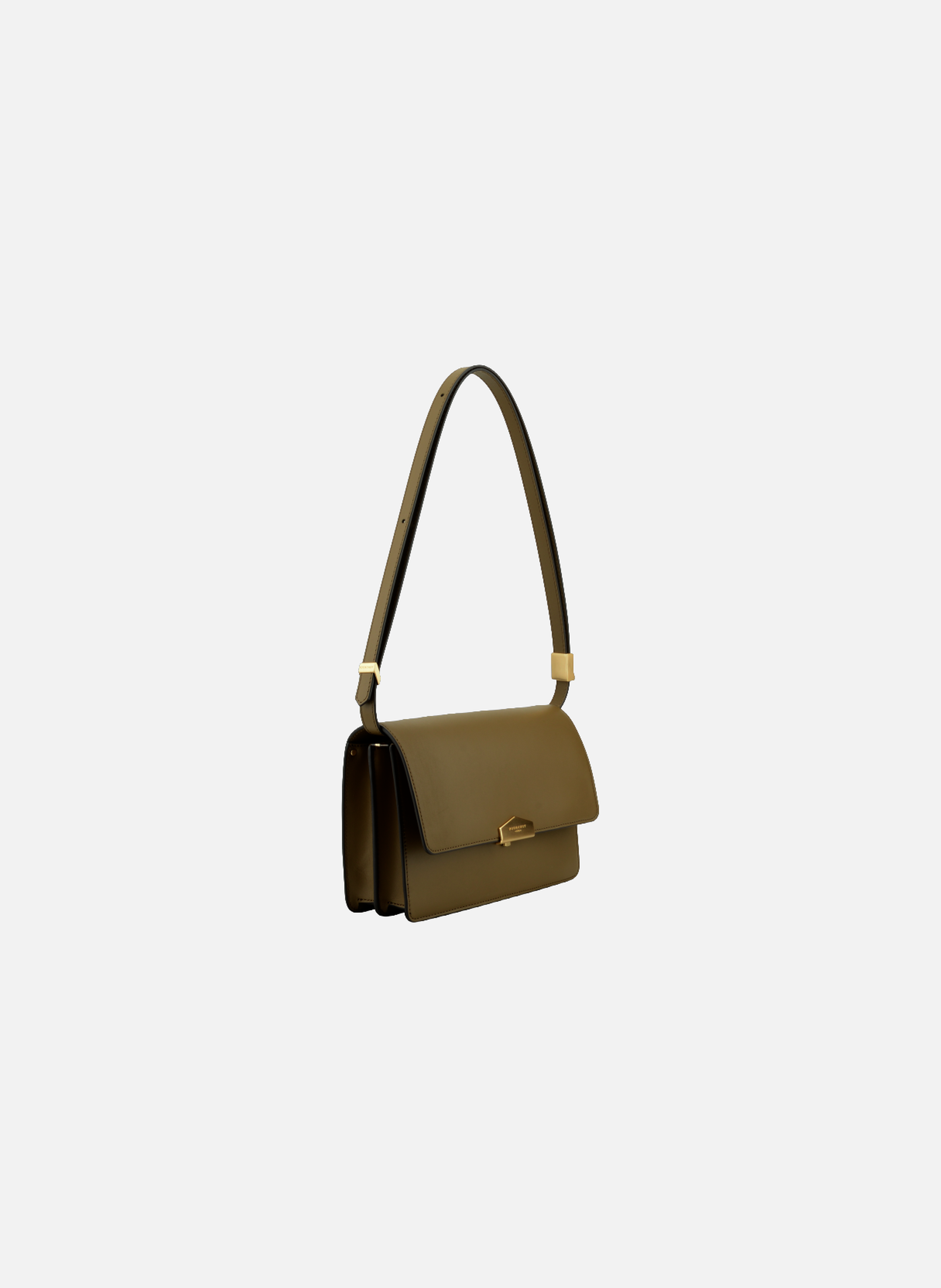 Anjou | sac porté épaule mm en cuir lisse POURCHET Kaki