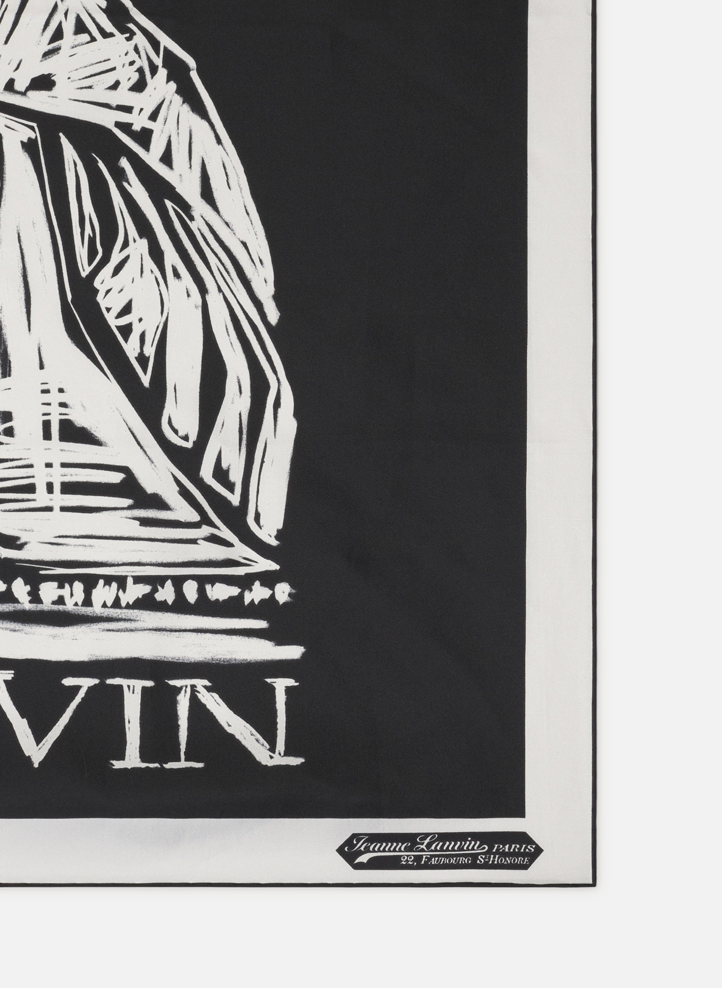 Foulard en soie imprimé mère & enfant LANVIN Gris